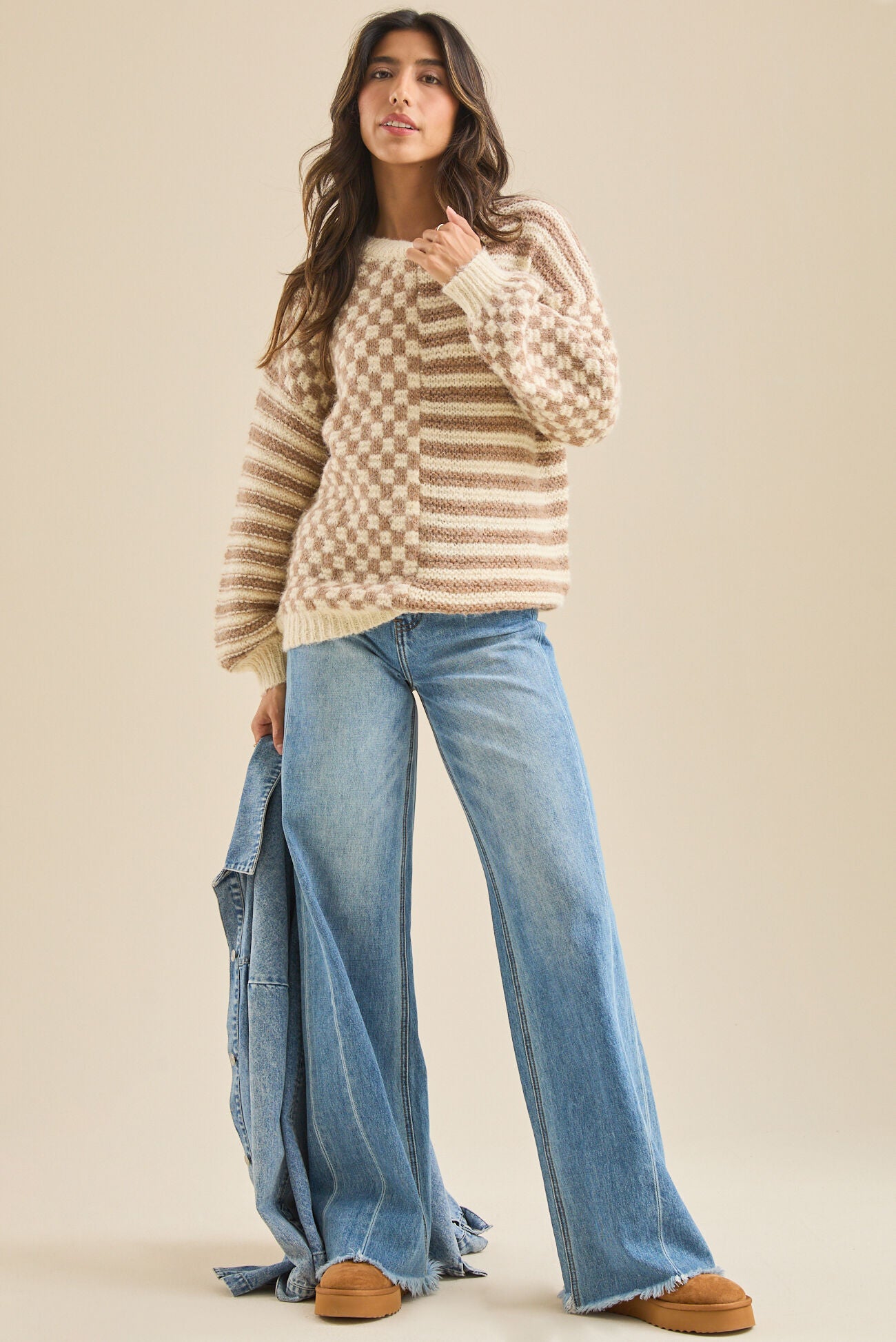 NEW Altar'd State Checkered Sweater (XS)