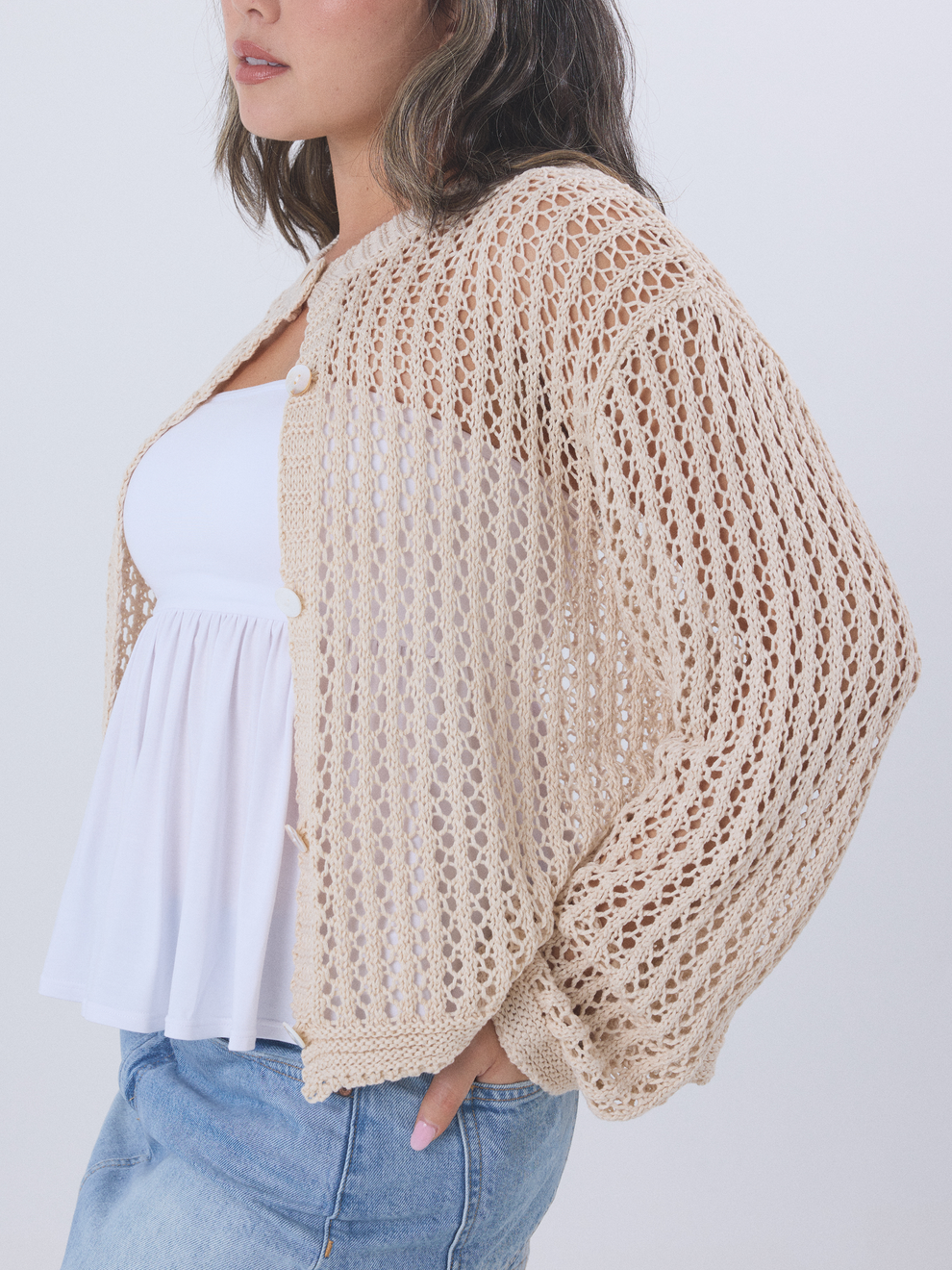 Crochet Knit Cardigan (2X)