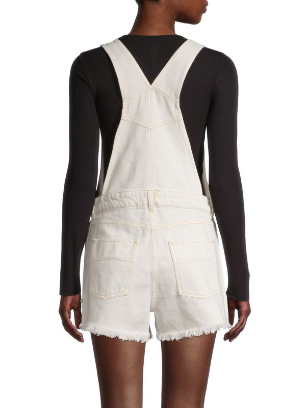 Free People Ecru Denim Shortalls (10)