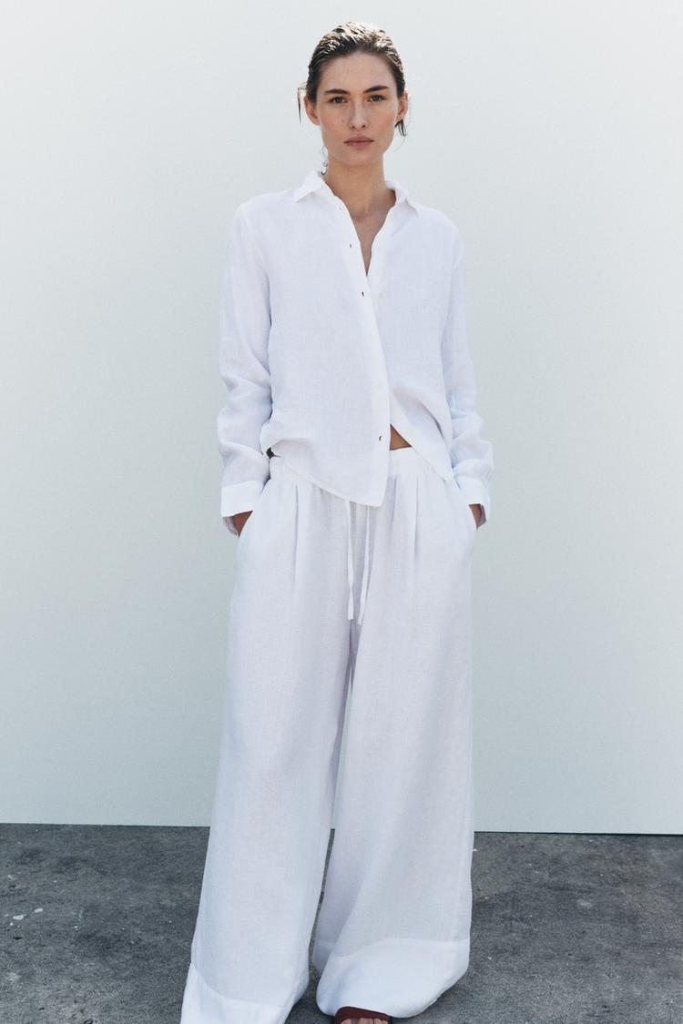 Zara Linen Wide Leg Pants (S)