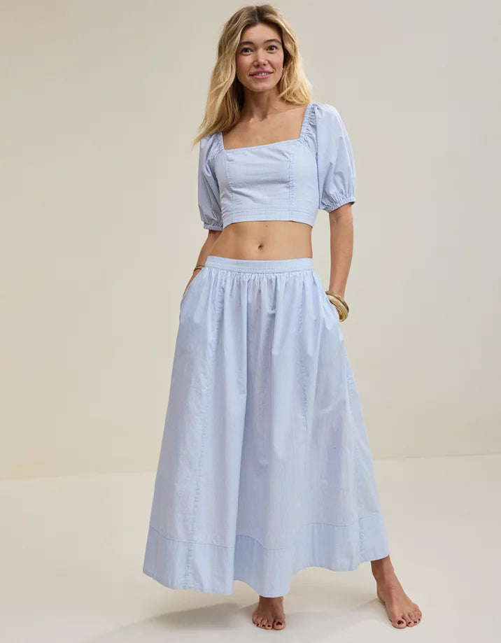 Aerie Striped Cotton Maxi Skirt (XS)