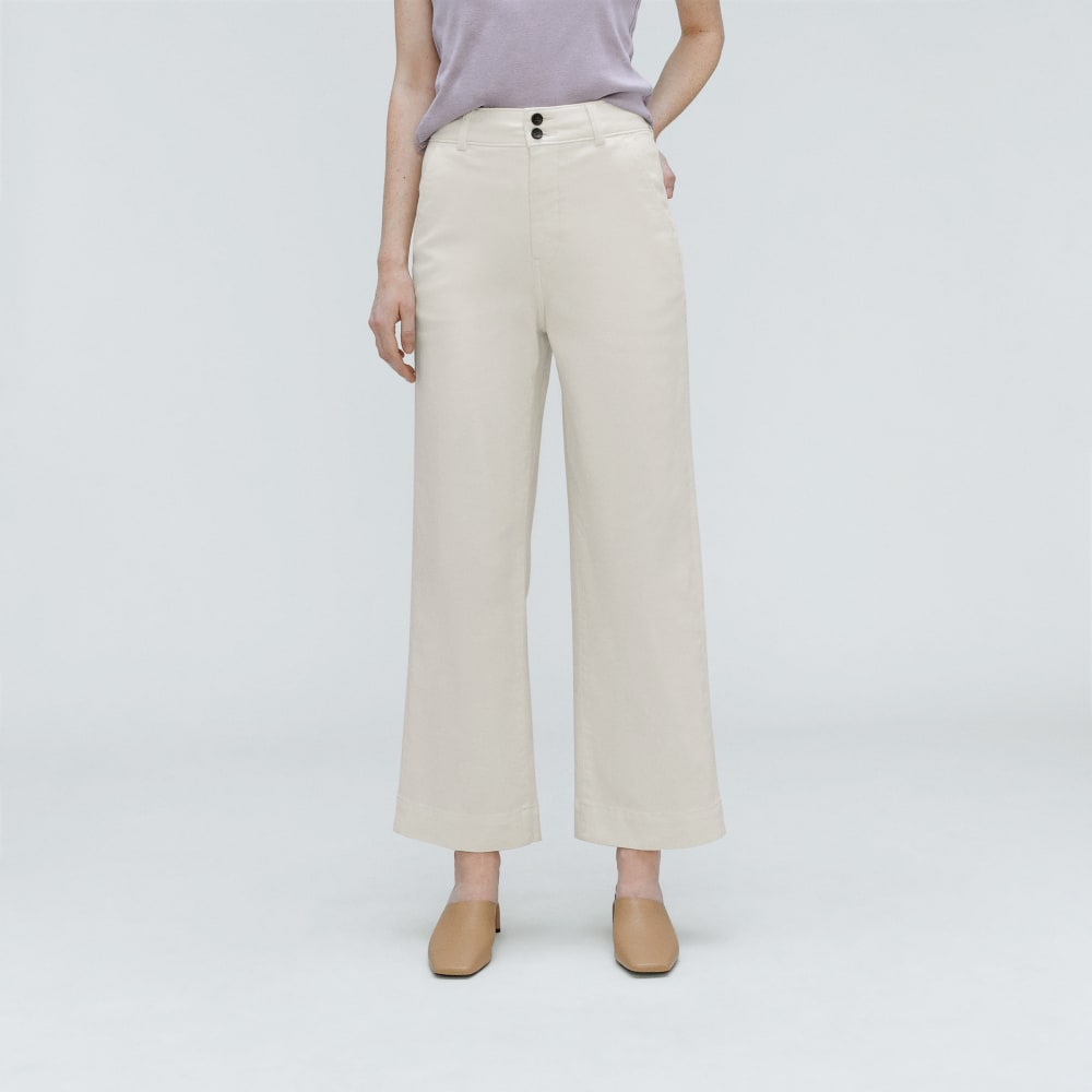 Everlane Ecru Cotton Wide Leg Pants (2)