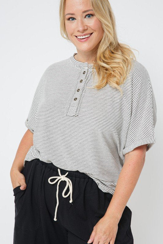 Polagram Striped Oversized Tee (L)