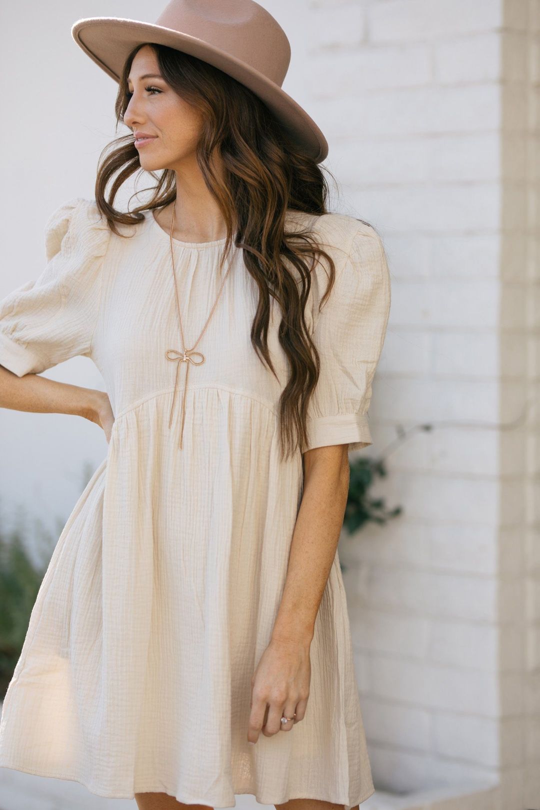 Cotton Gauze Babydoll Dress (S)