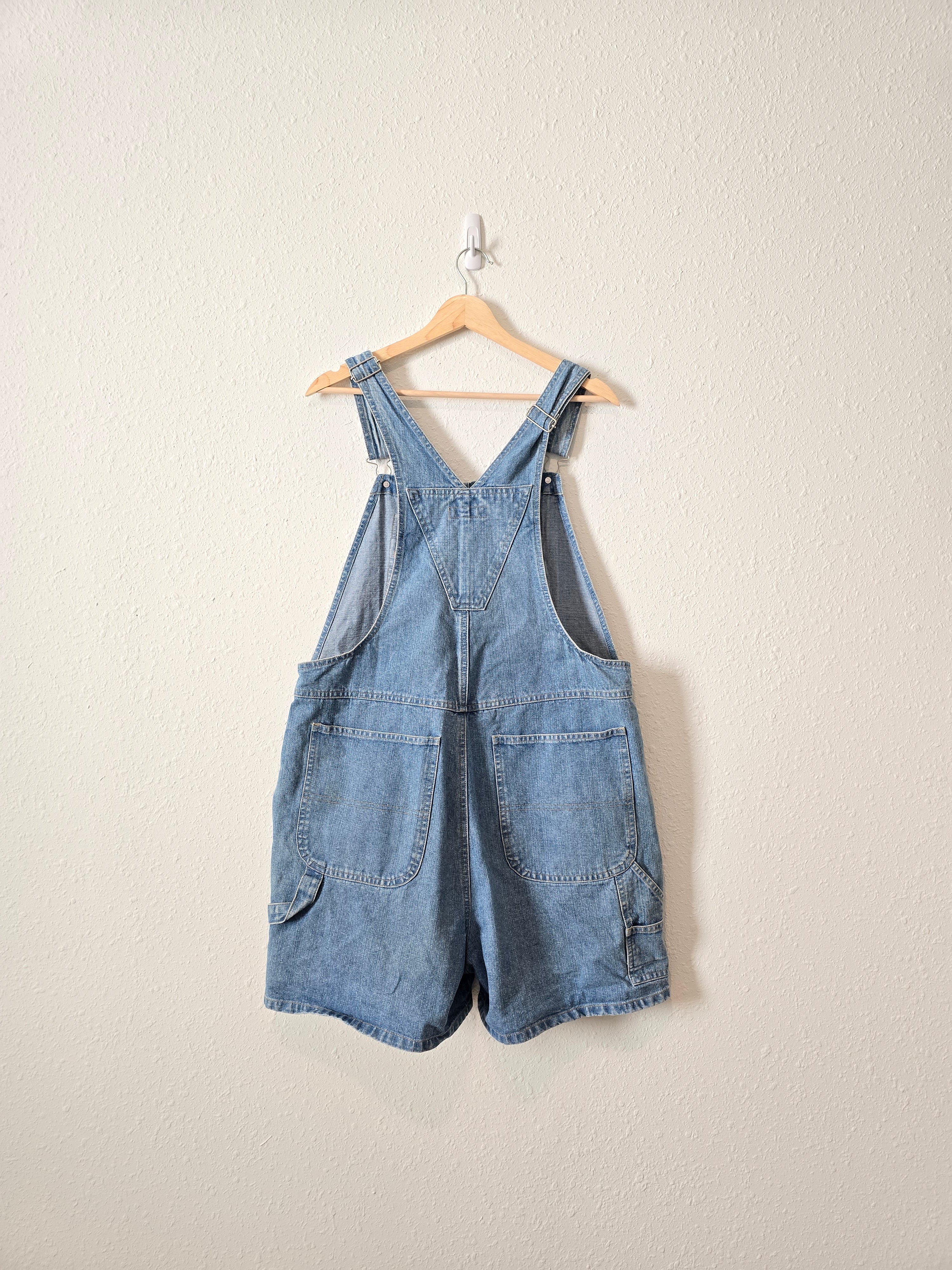 Vintage Floral Denim Shortalls (L)