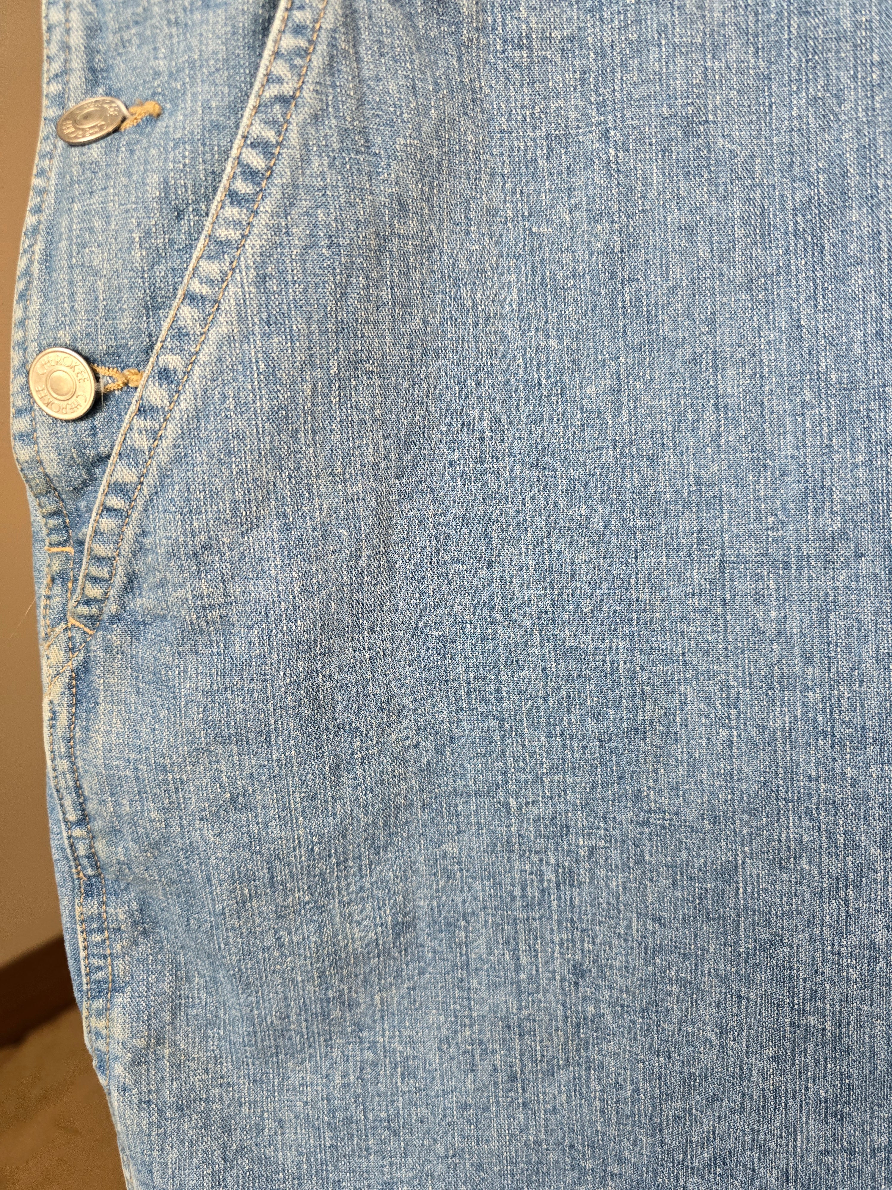Vintage Floral Denim Shortalls (L)