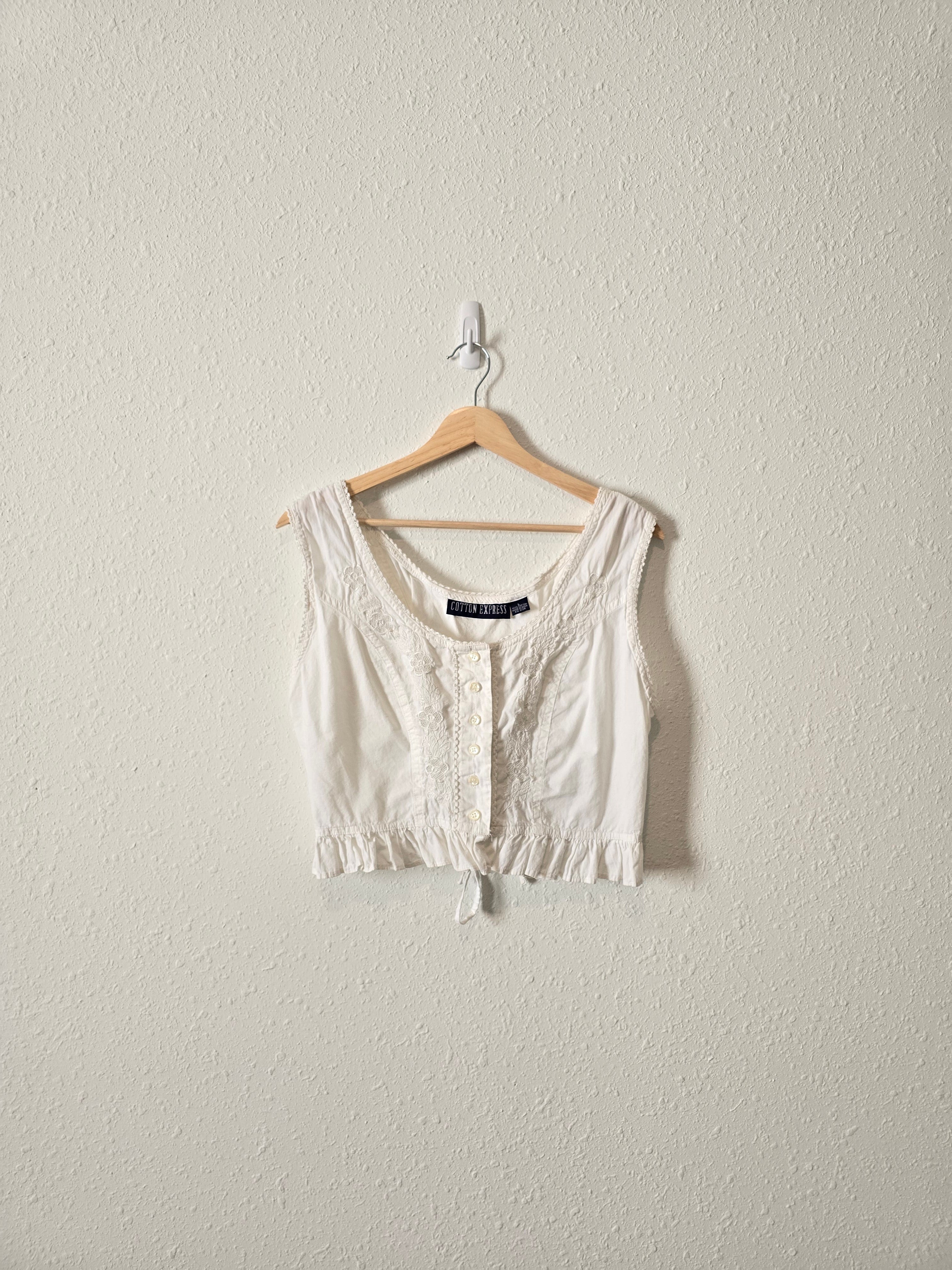 Vintage Floral Crop Tank (L)
