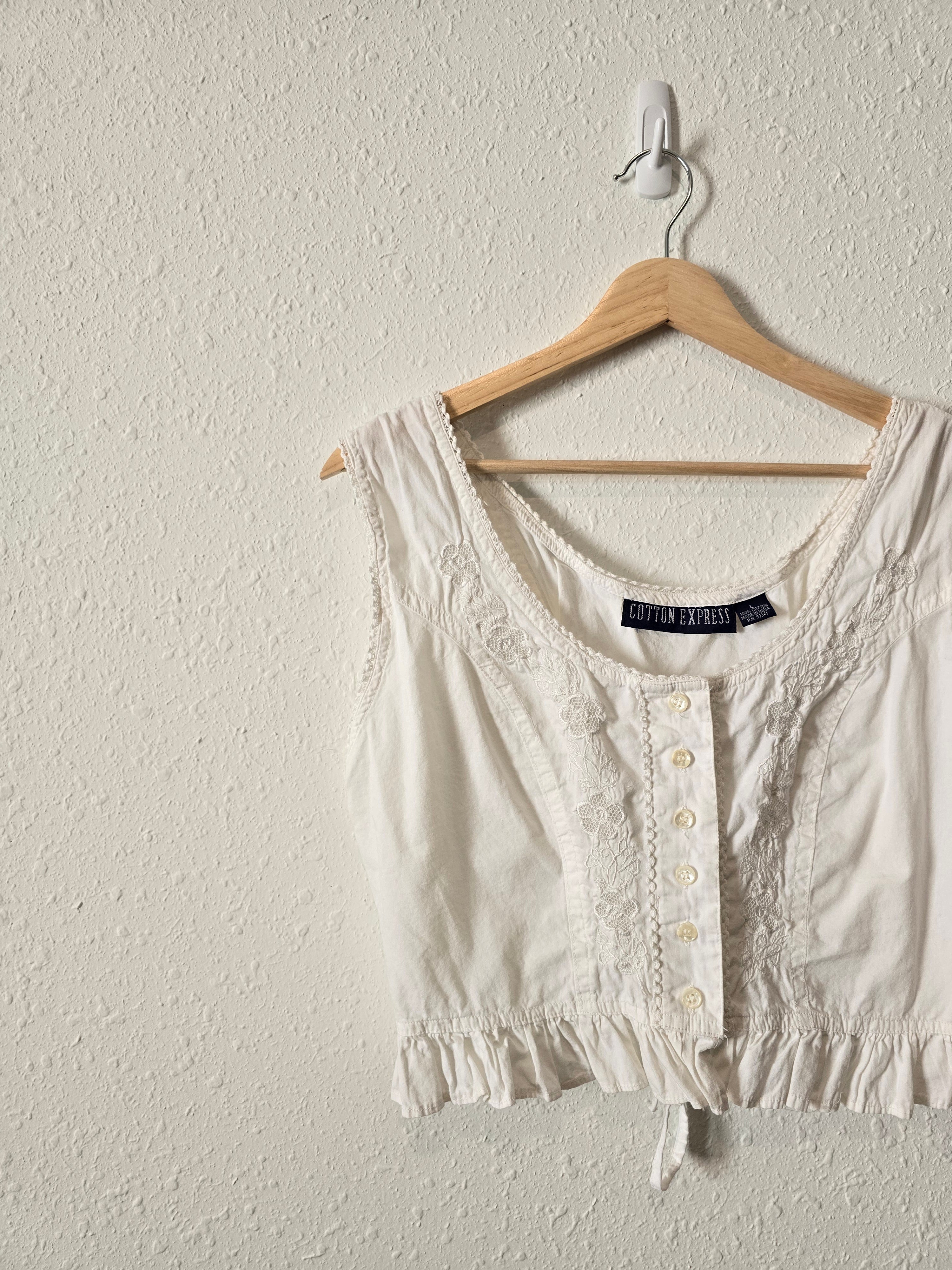 Vintage Floral Crop Tank (L)