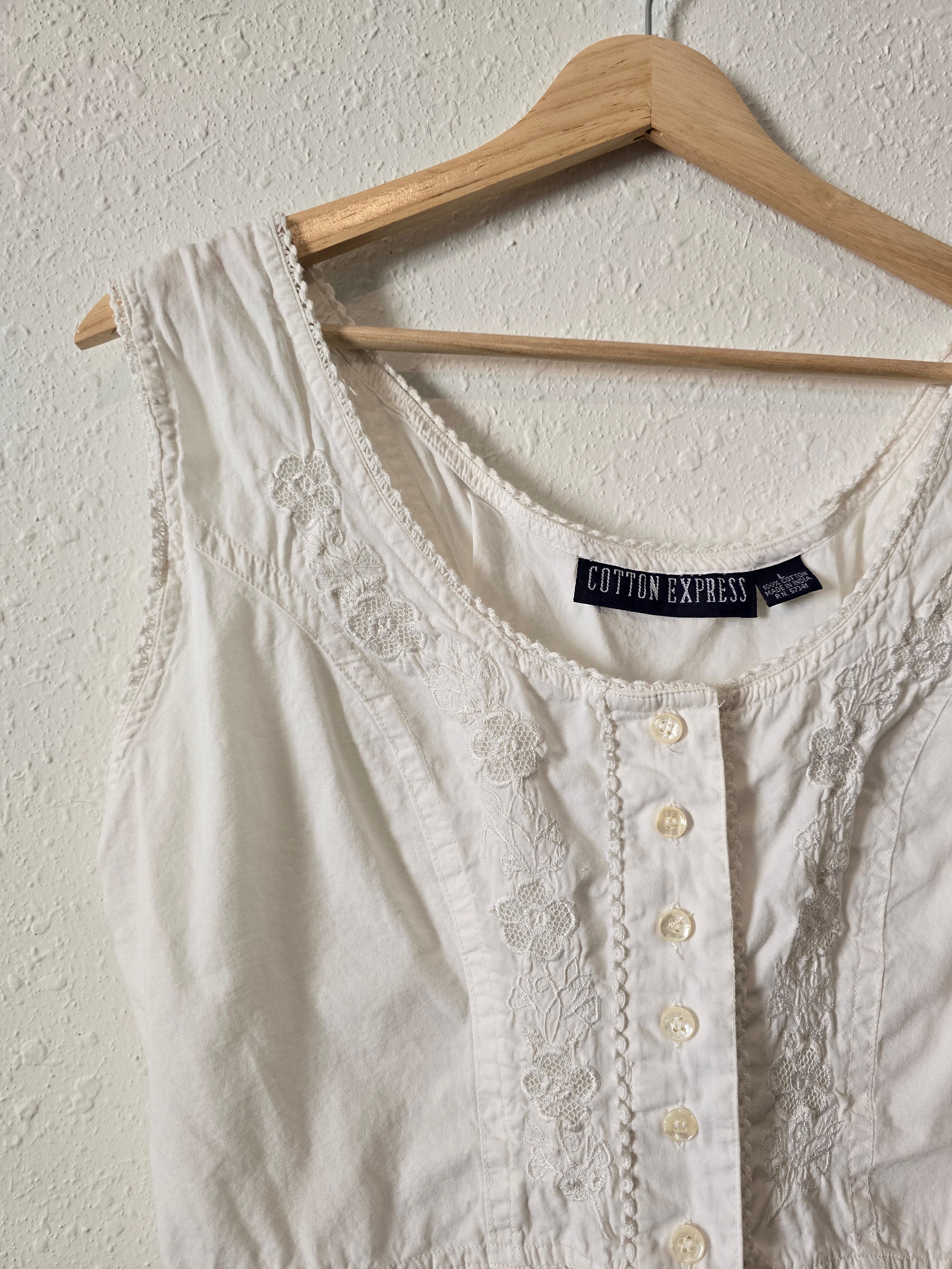 Vintage Floral Crop Tank (L)