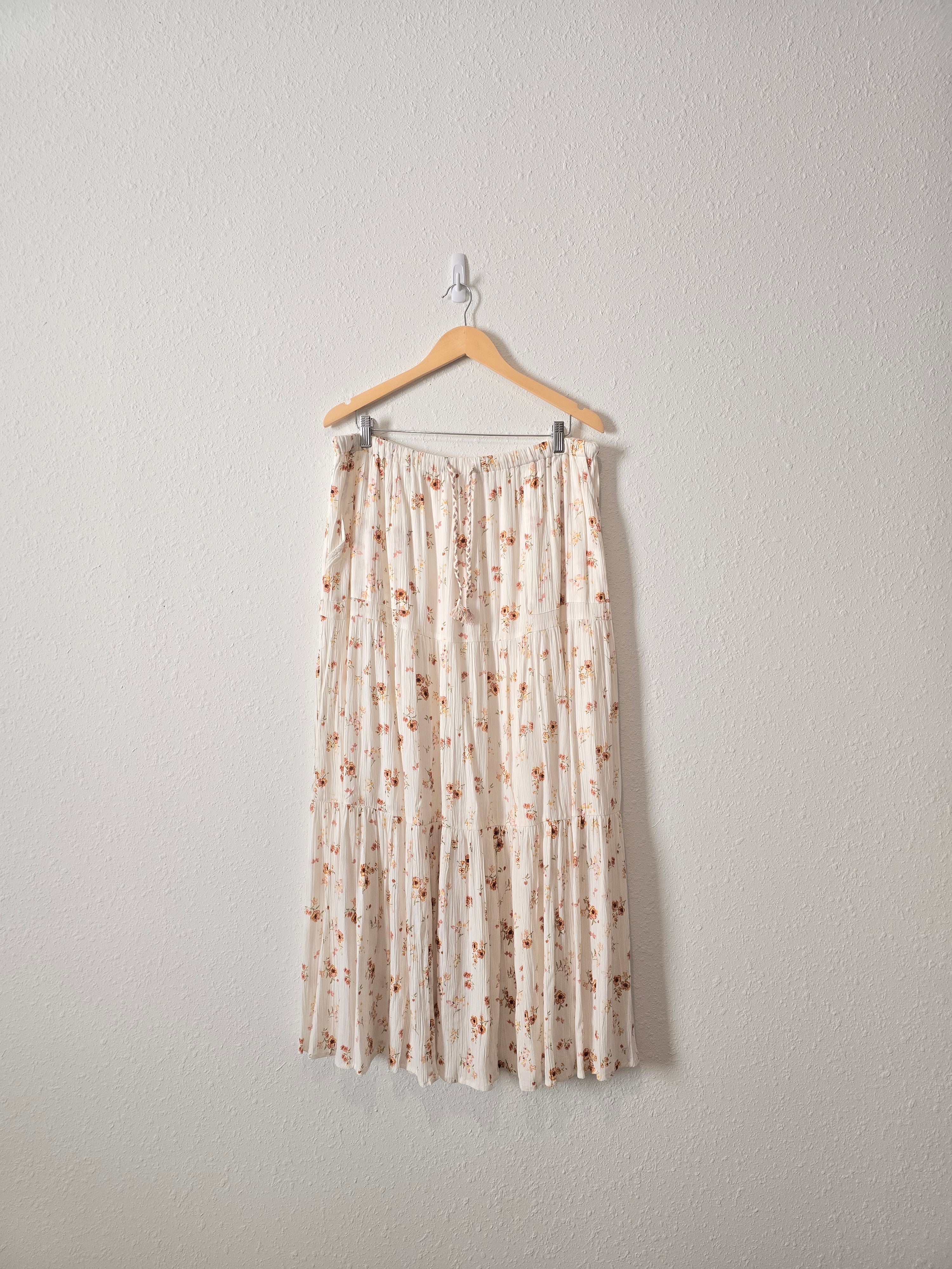 Colorful Floral Maxi Skirt (XL)