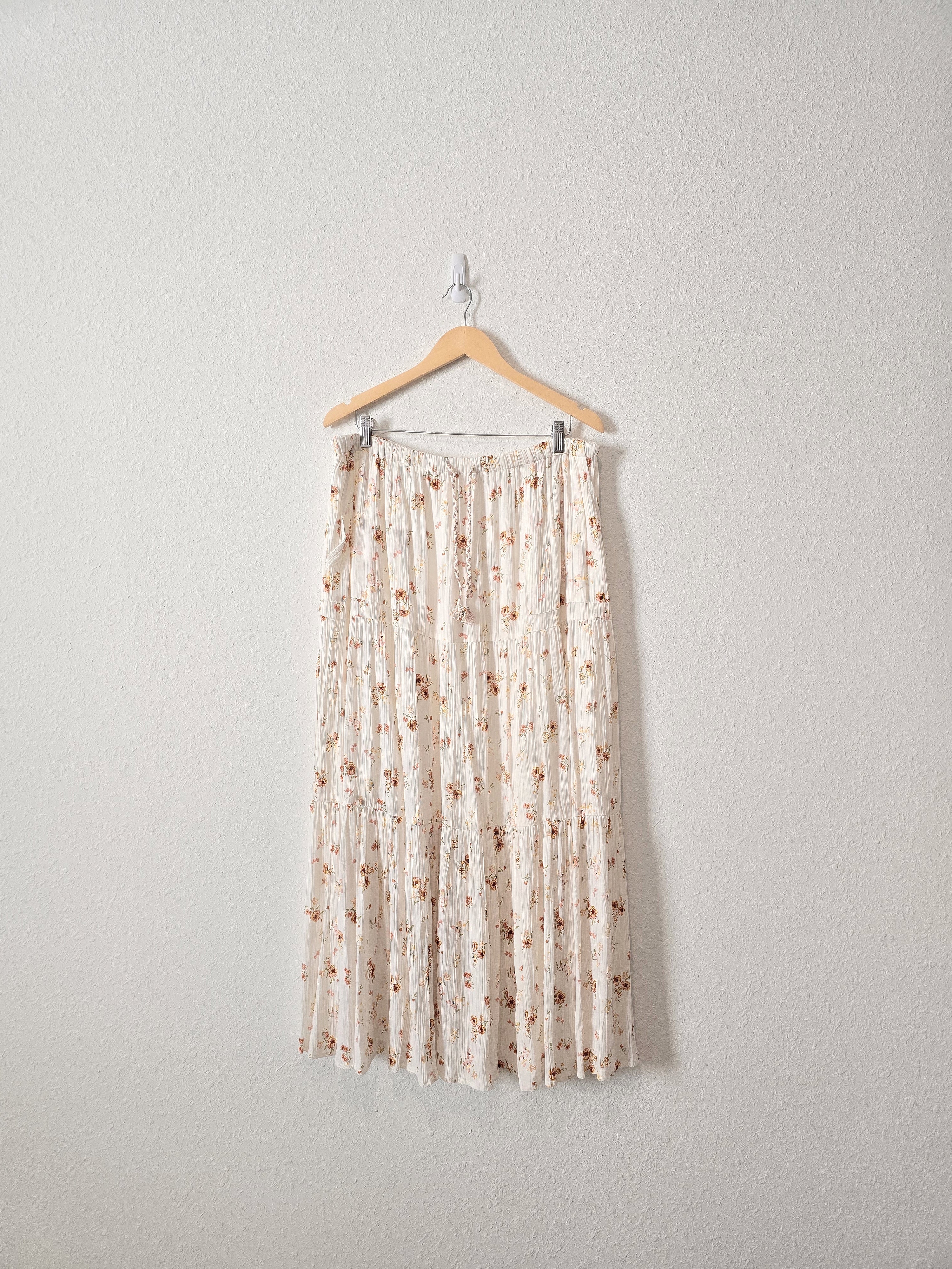 Colorful Floral Maxi Skirt (XL)