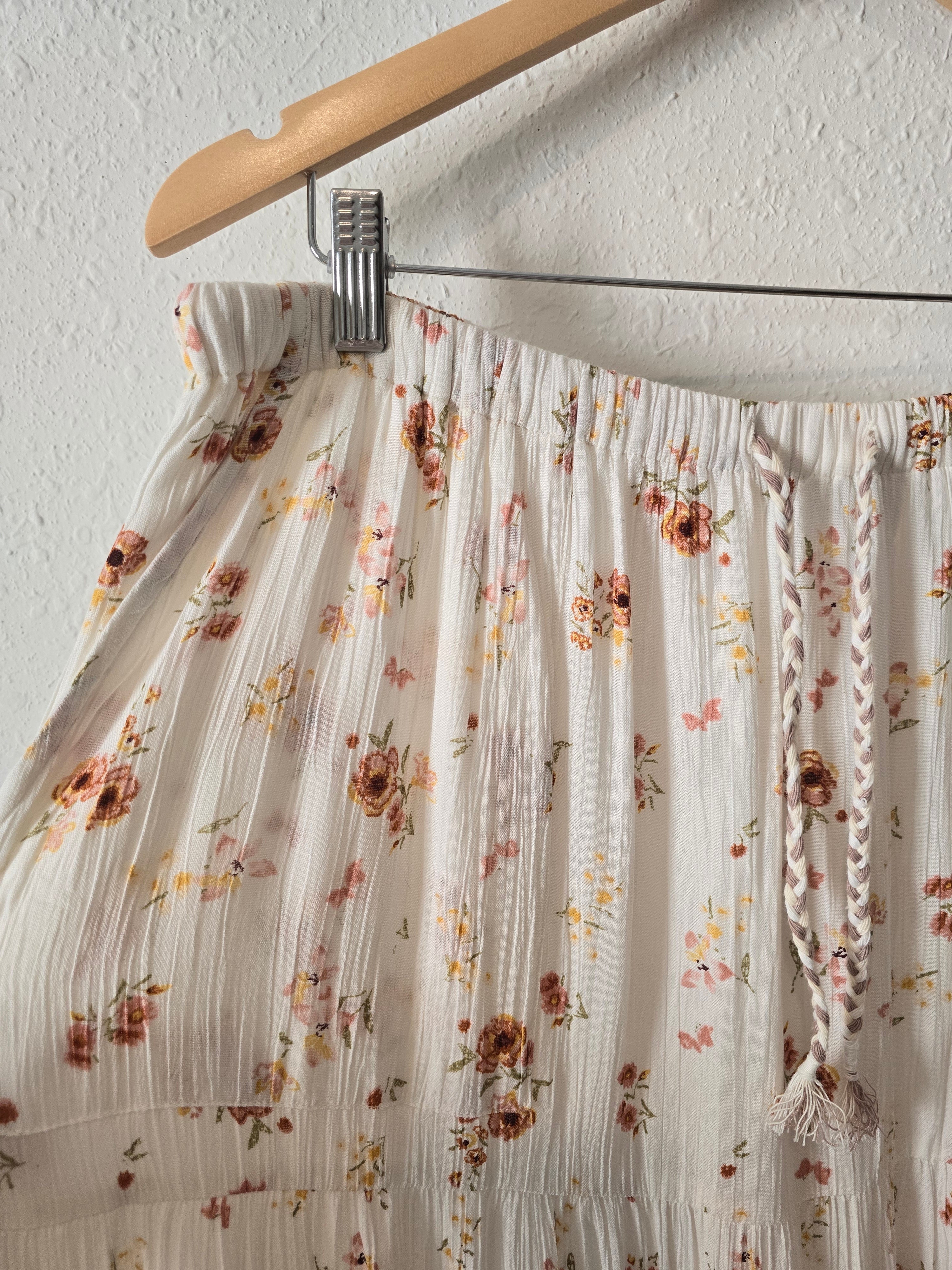 Colorful Floral Maxi Skirt (XL)