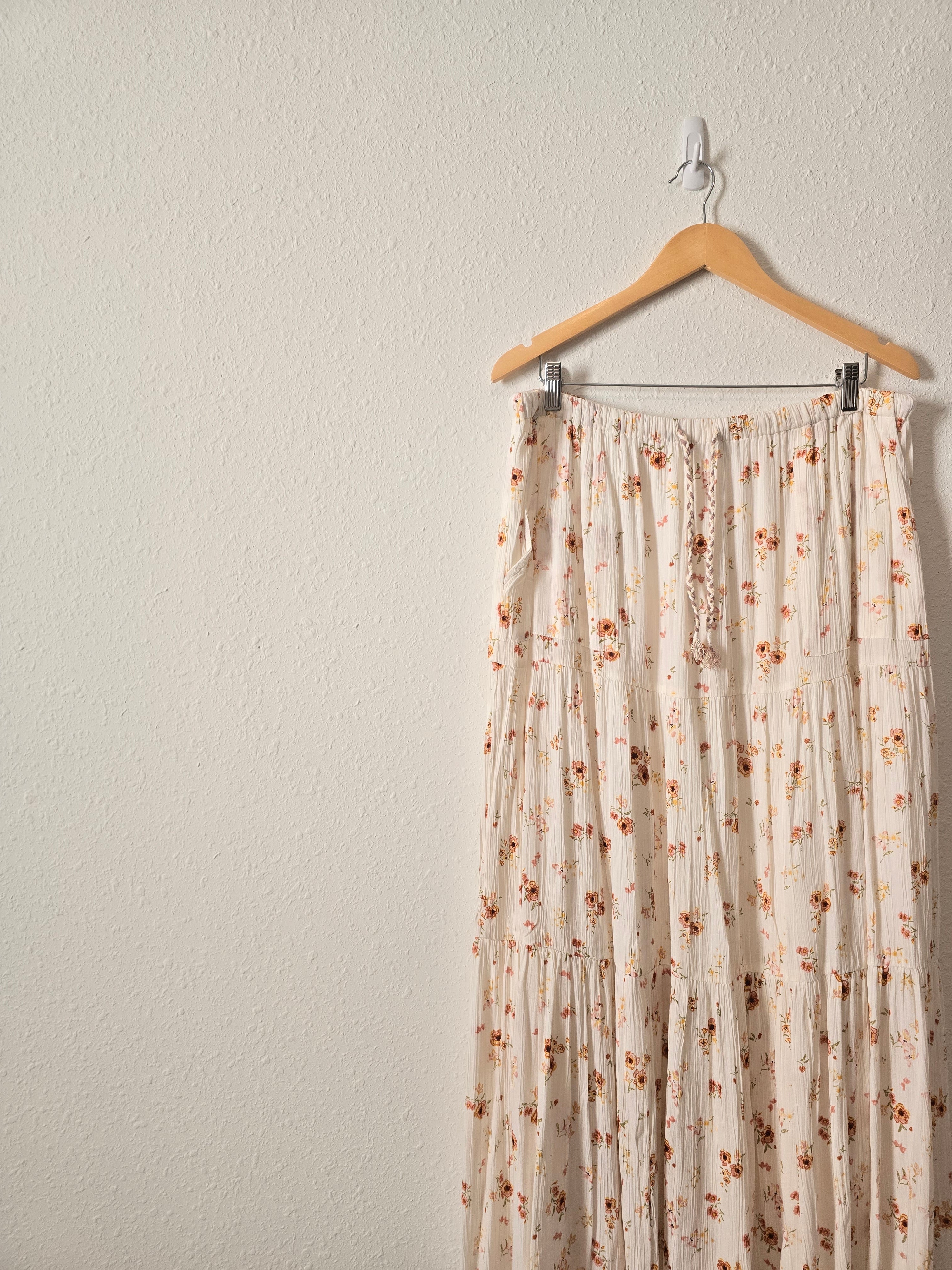 Colorful Floral Maxi Skirt (XL)