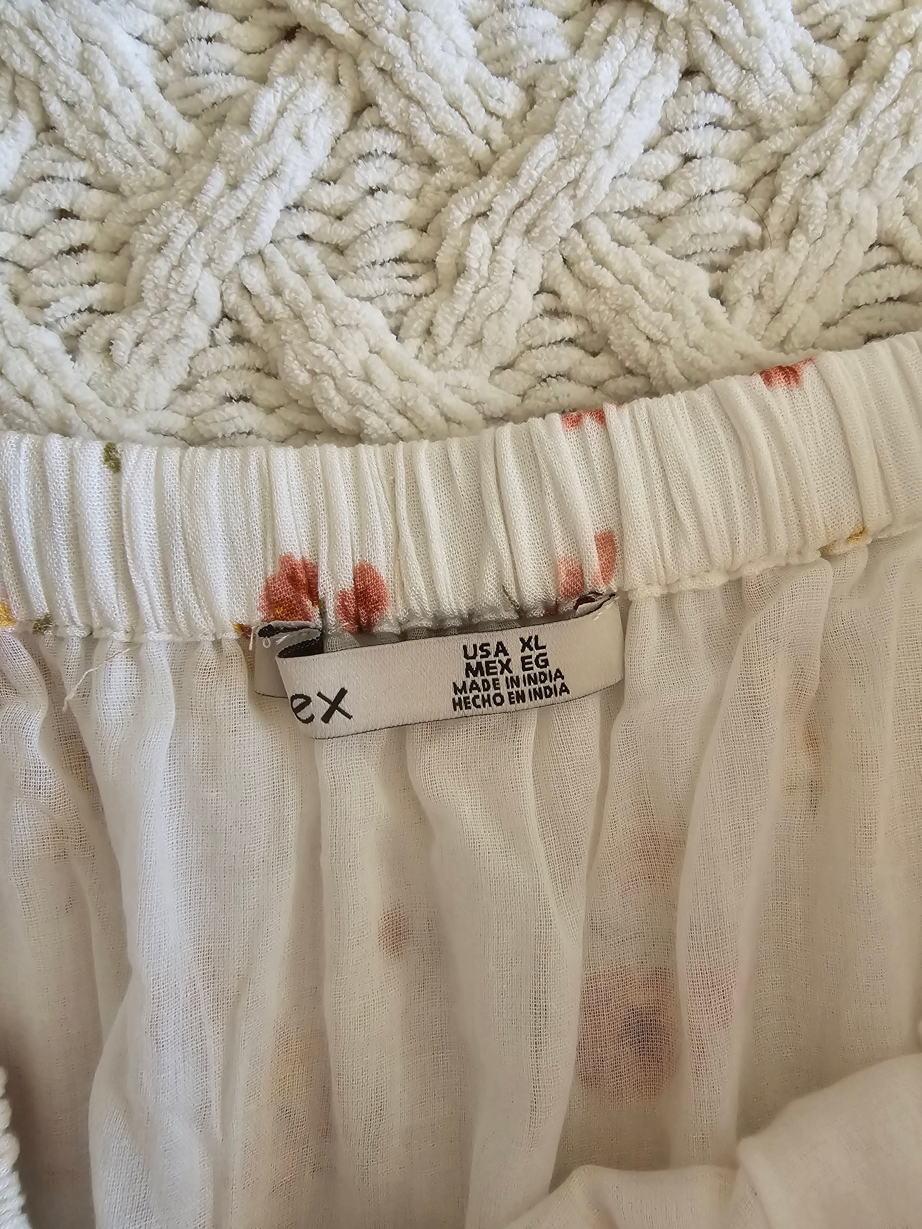 Colorful Floral Maxi Skirt (XL)