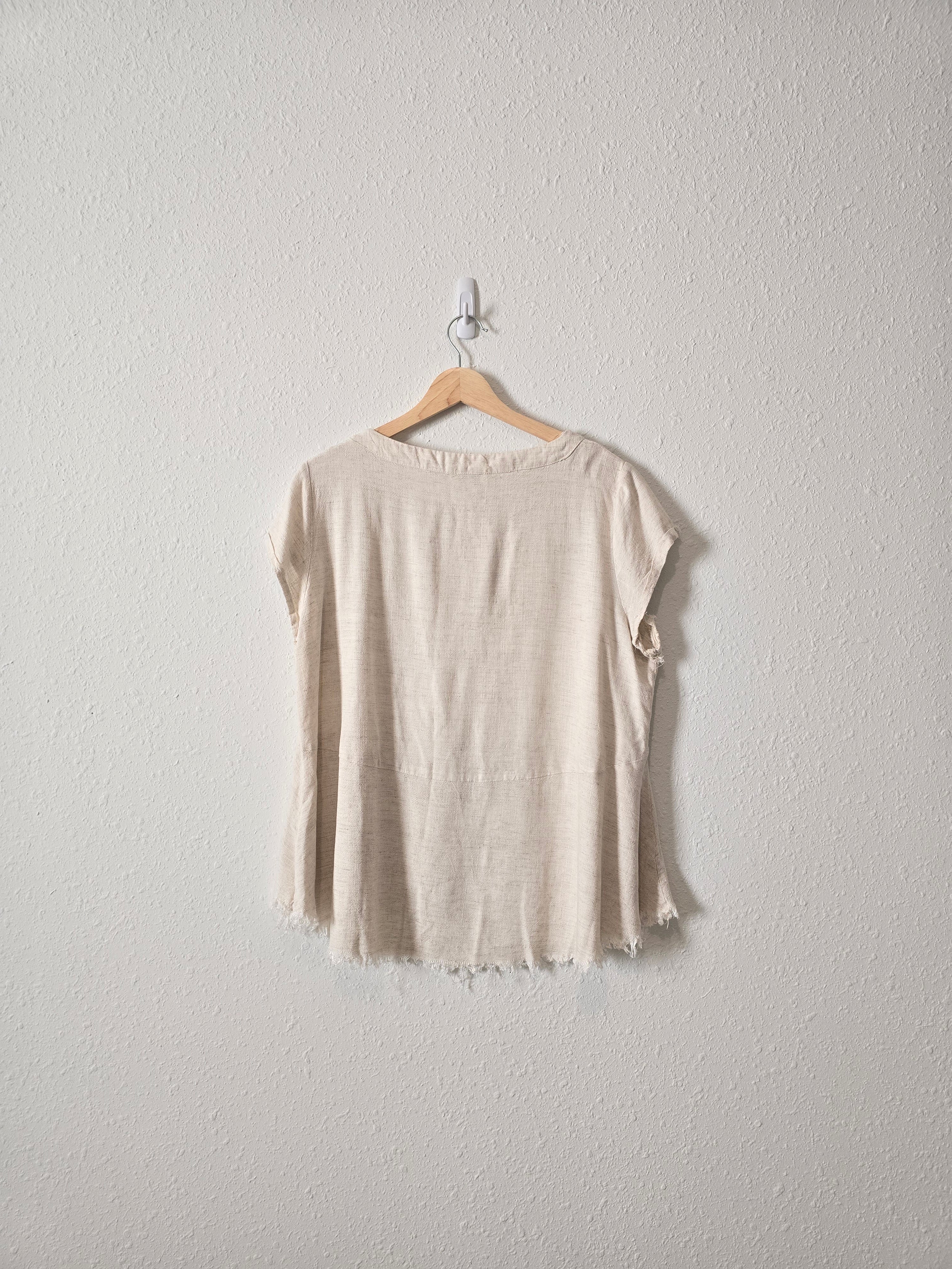 Umgee Oat Linen Blend Top (M)