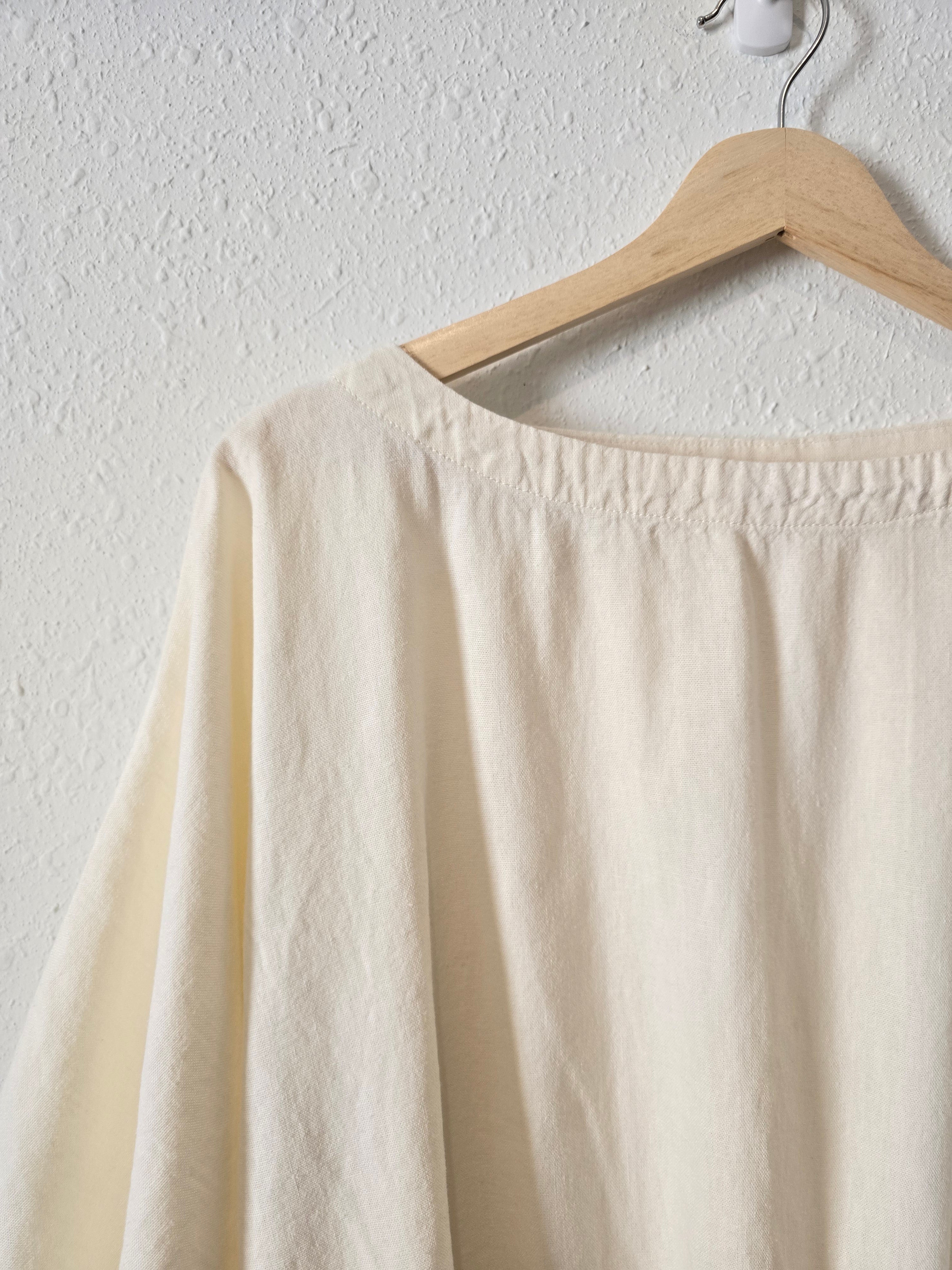 Cream Linen Blend Relaxed Top (M)