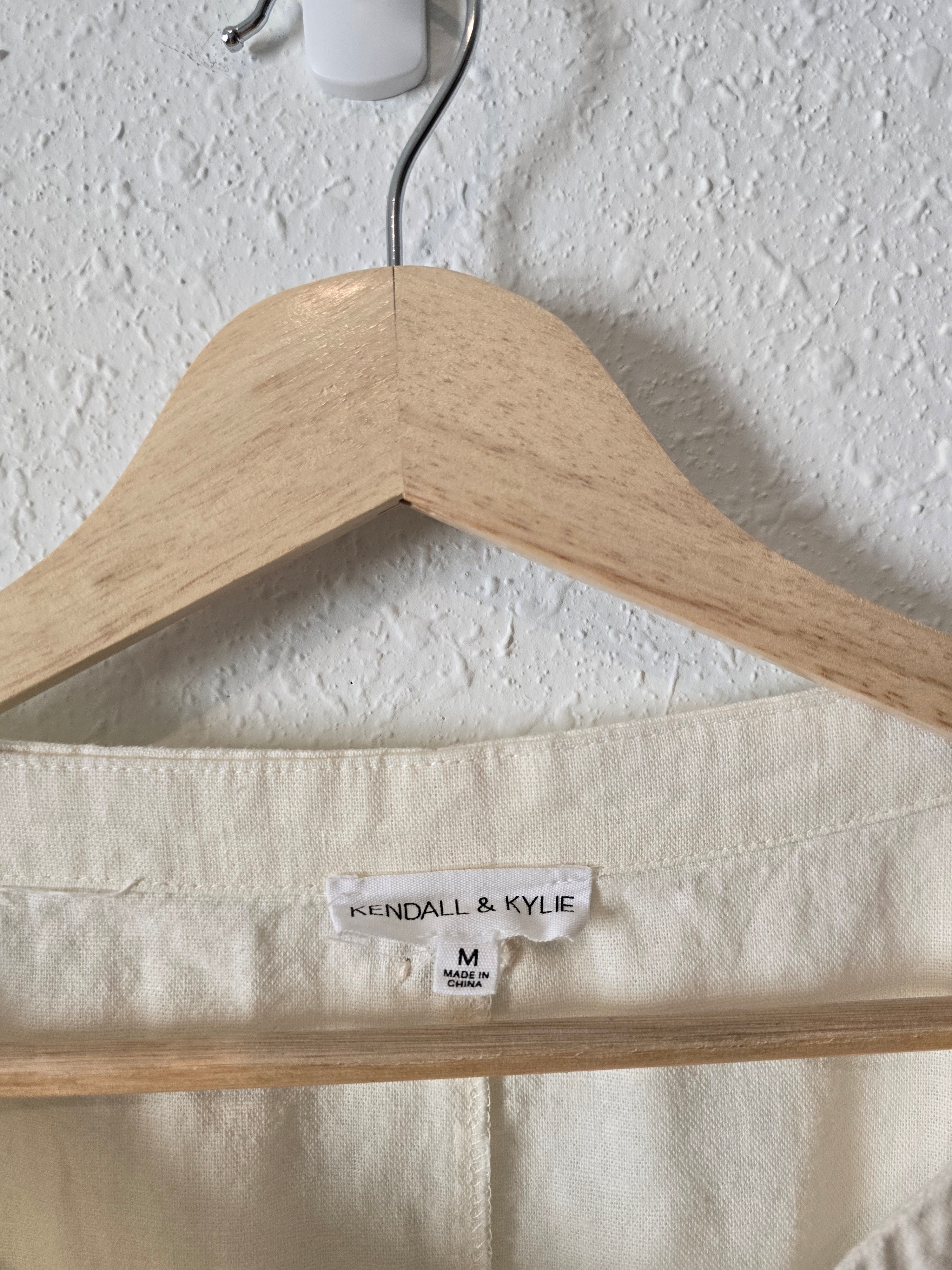 Cream Linen Blend Relaxed Top (M)