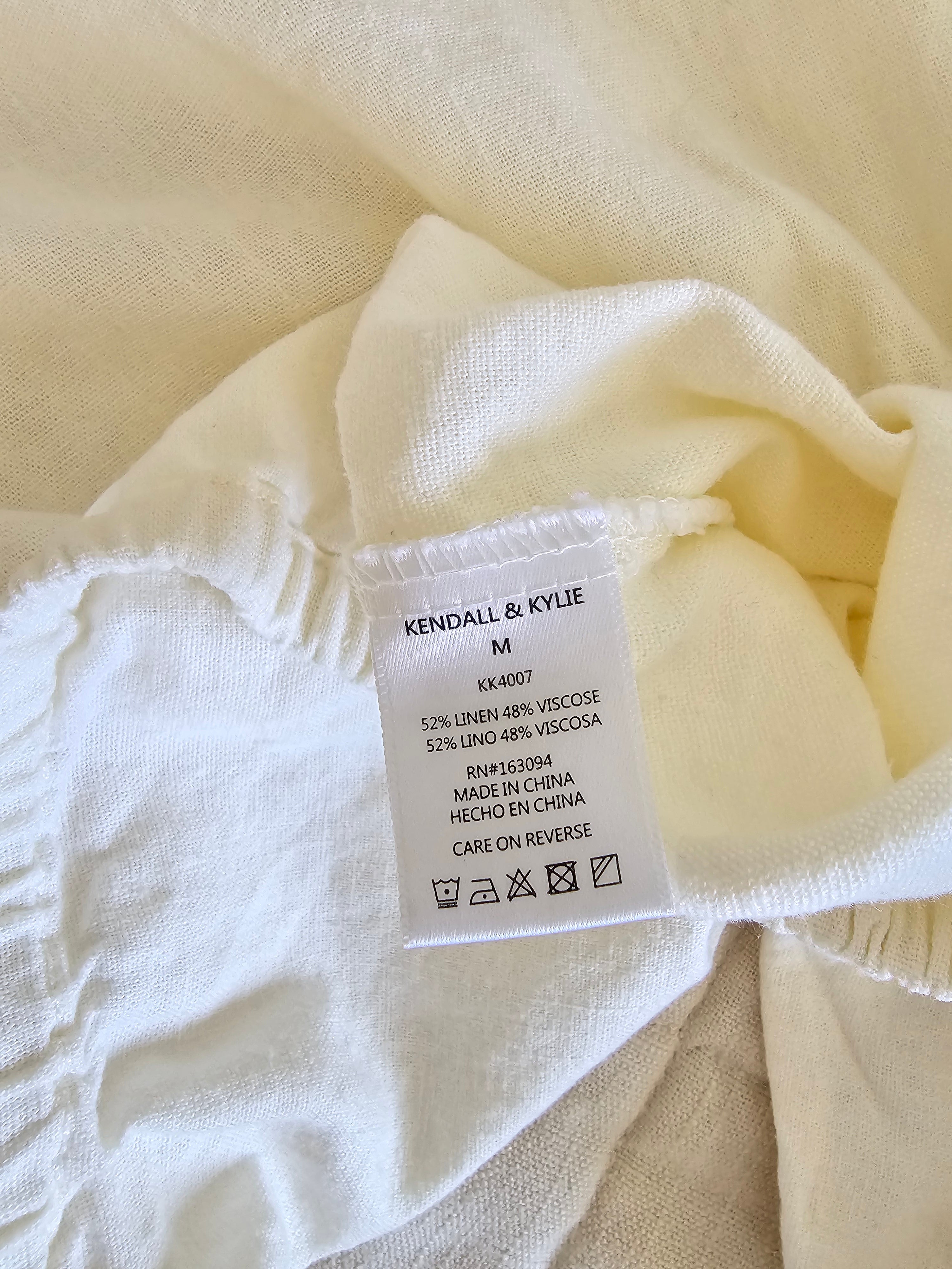 Cream Linen Blend Relaxed Top (M)