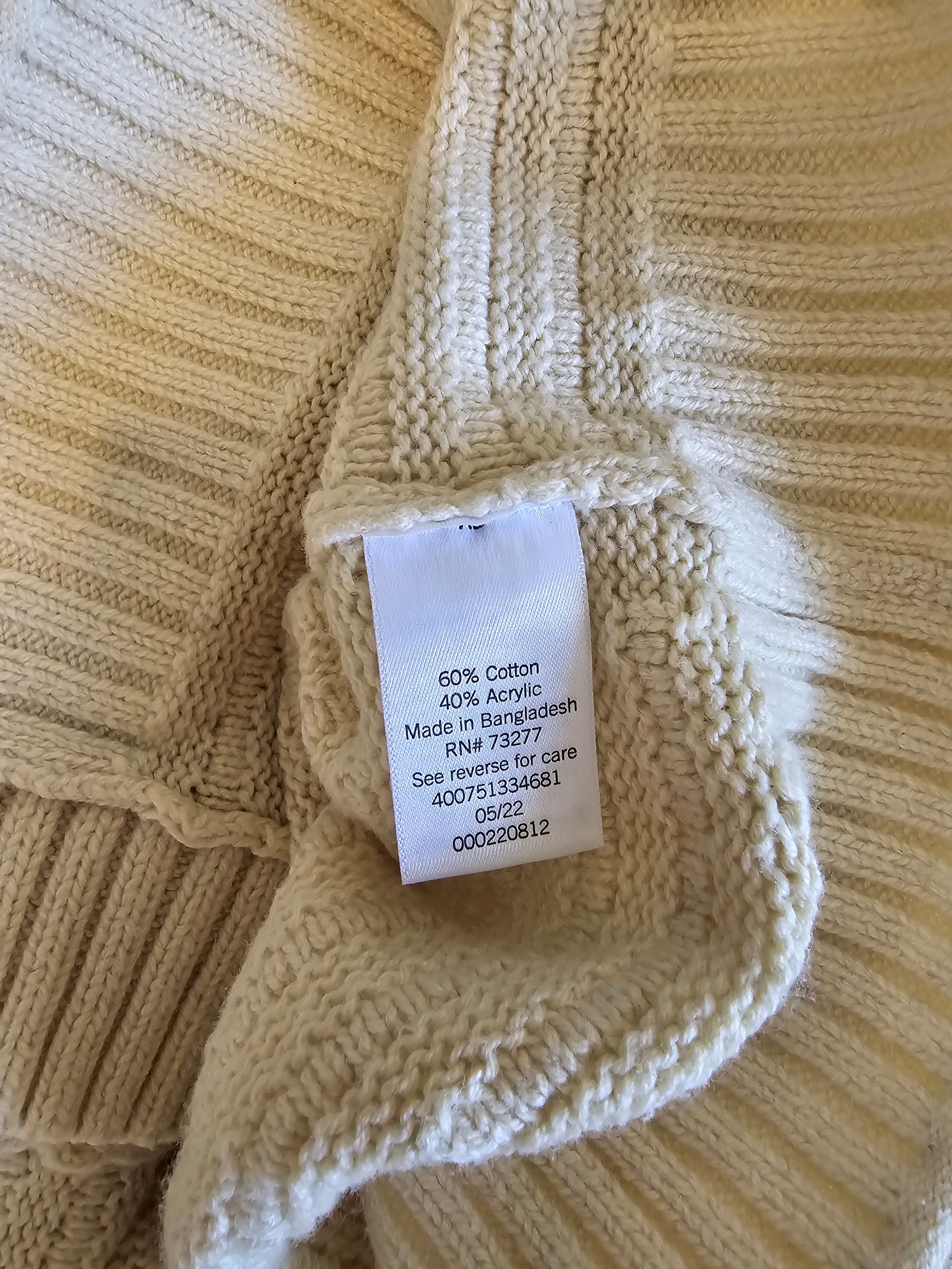 Cream Chunky Cardigan Sweater (5X)