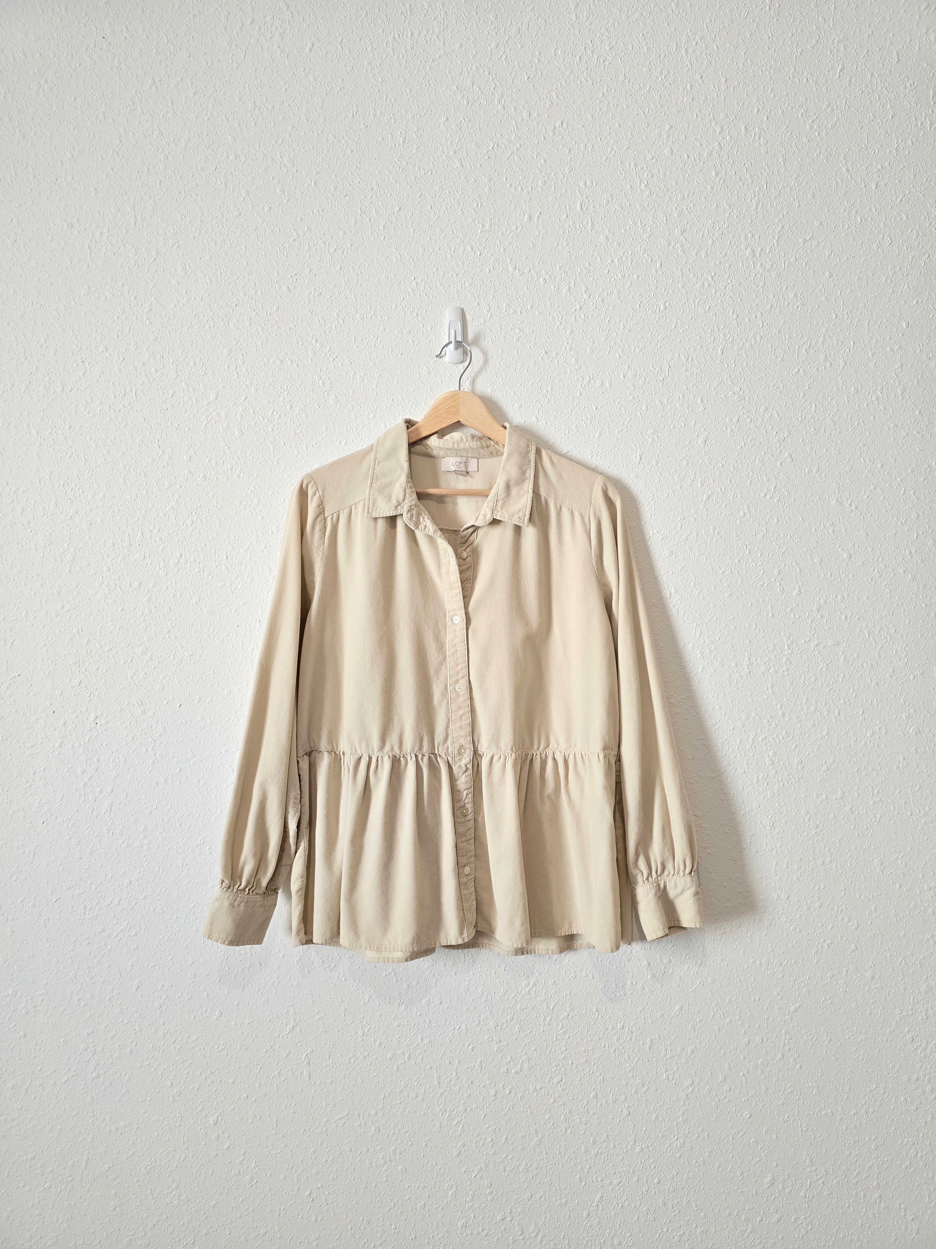 Cream Cord Button Up (M)