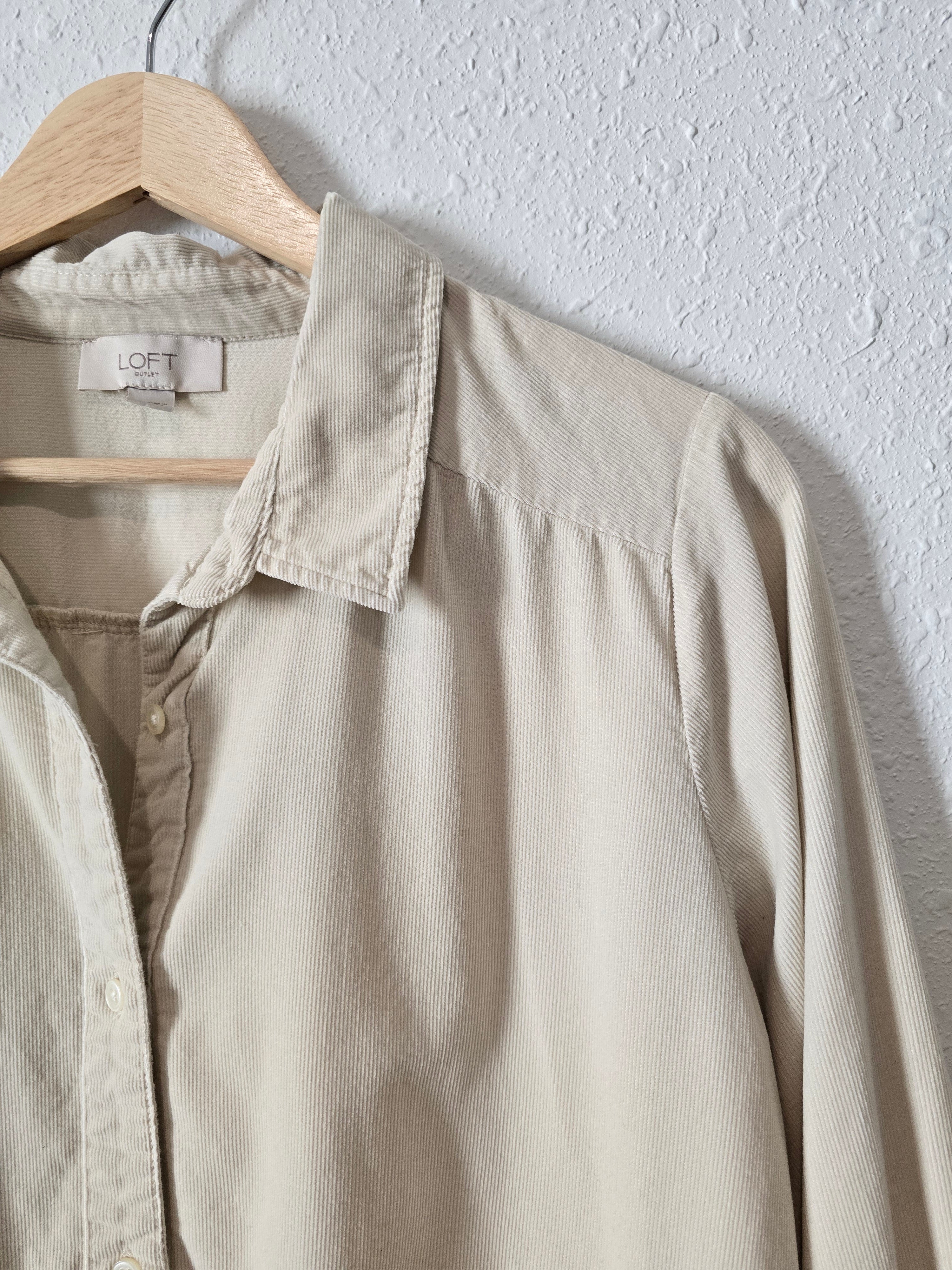 Cream Cord Button Up (M)