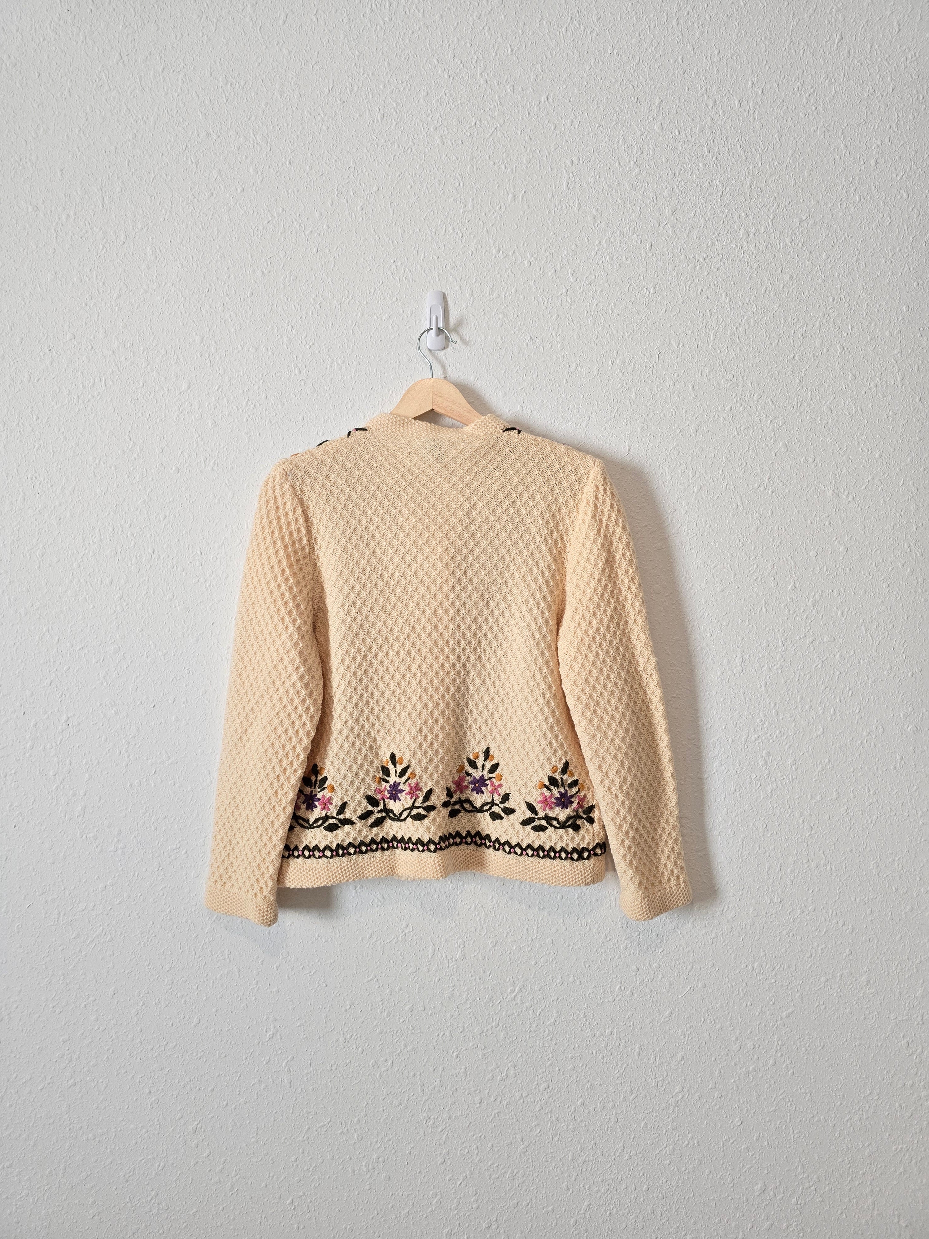 Vintage Floral Wool Sweater (XS/S)