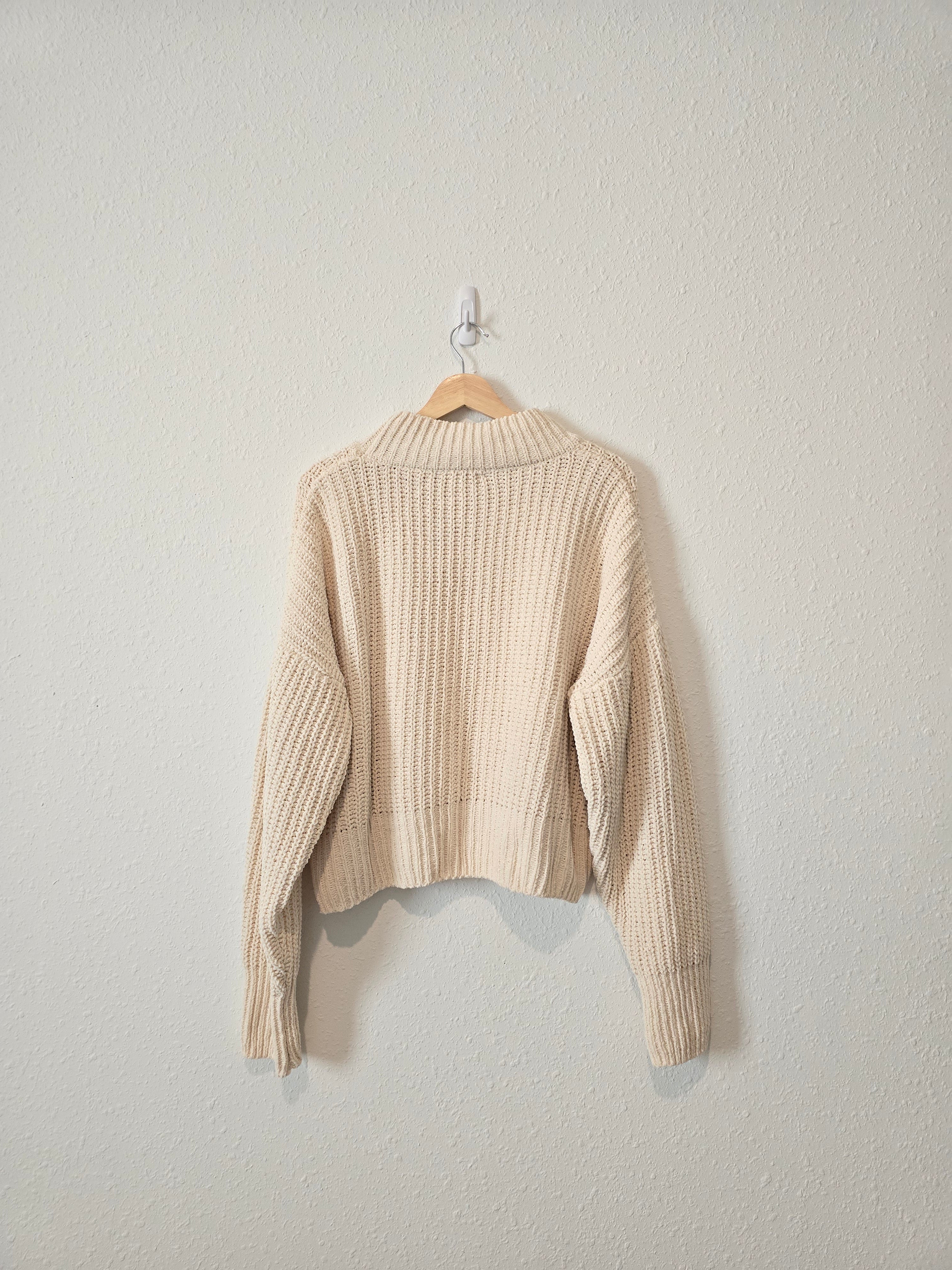 Cream Chunky Knit Sweater (L)