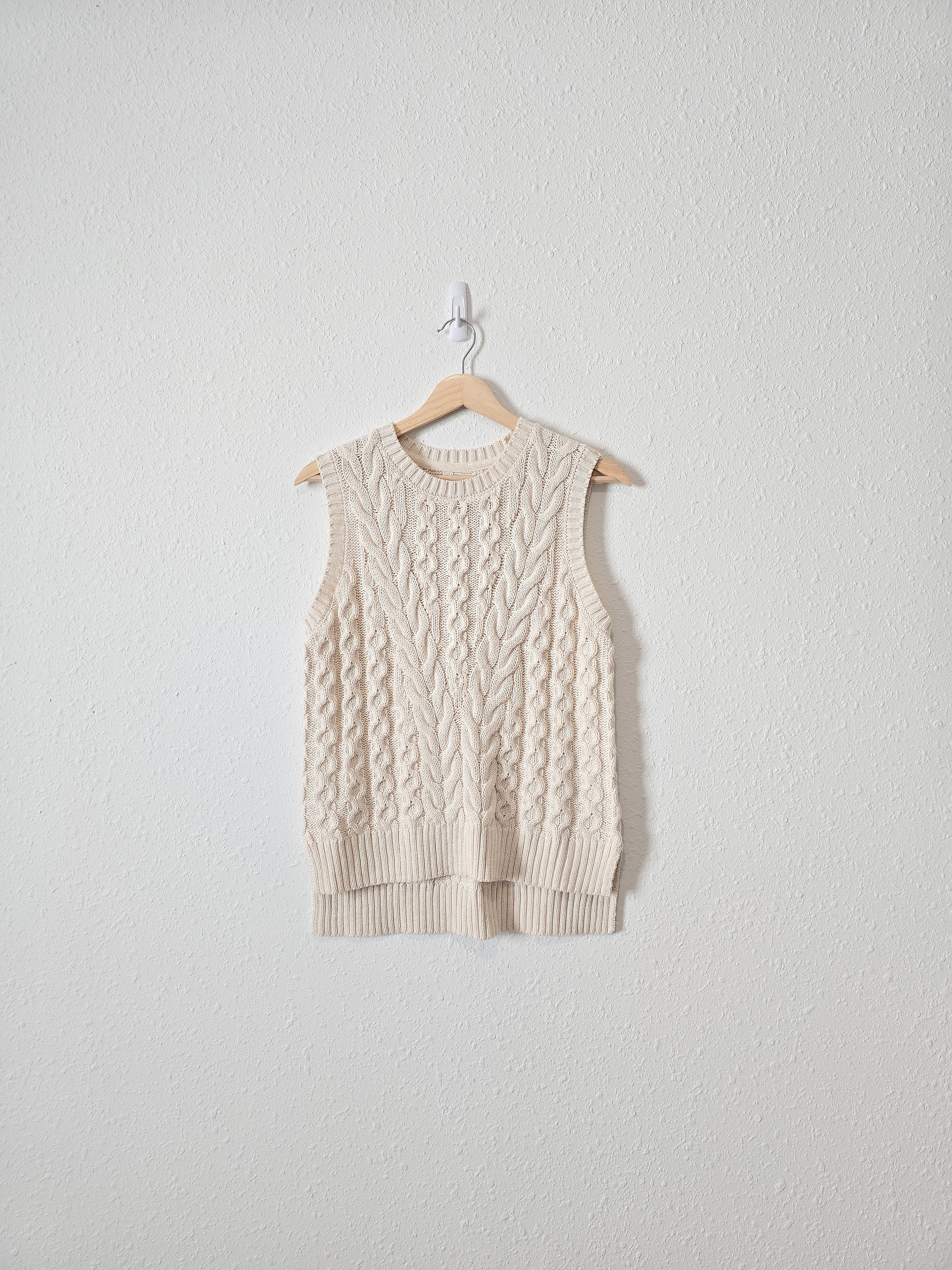 Cream Cable Knit Tank (S)