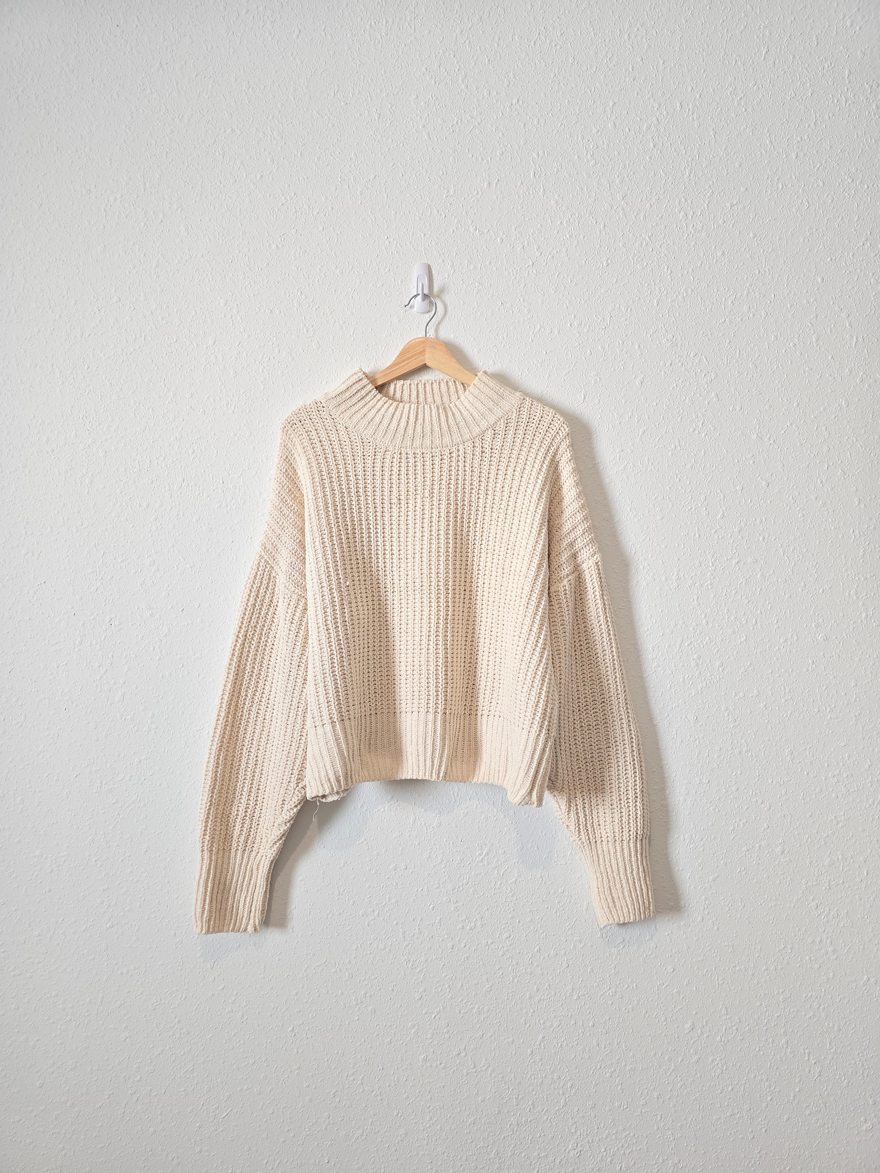 Cream Chunky Knit Sweater (L)