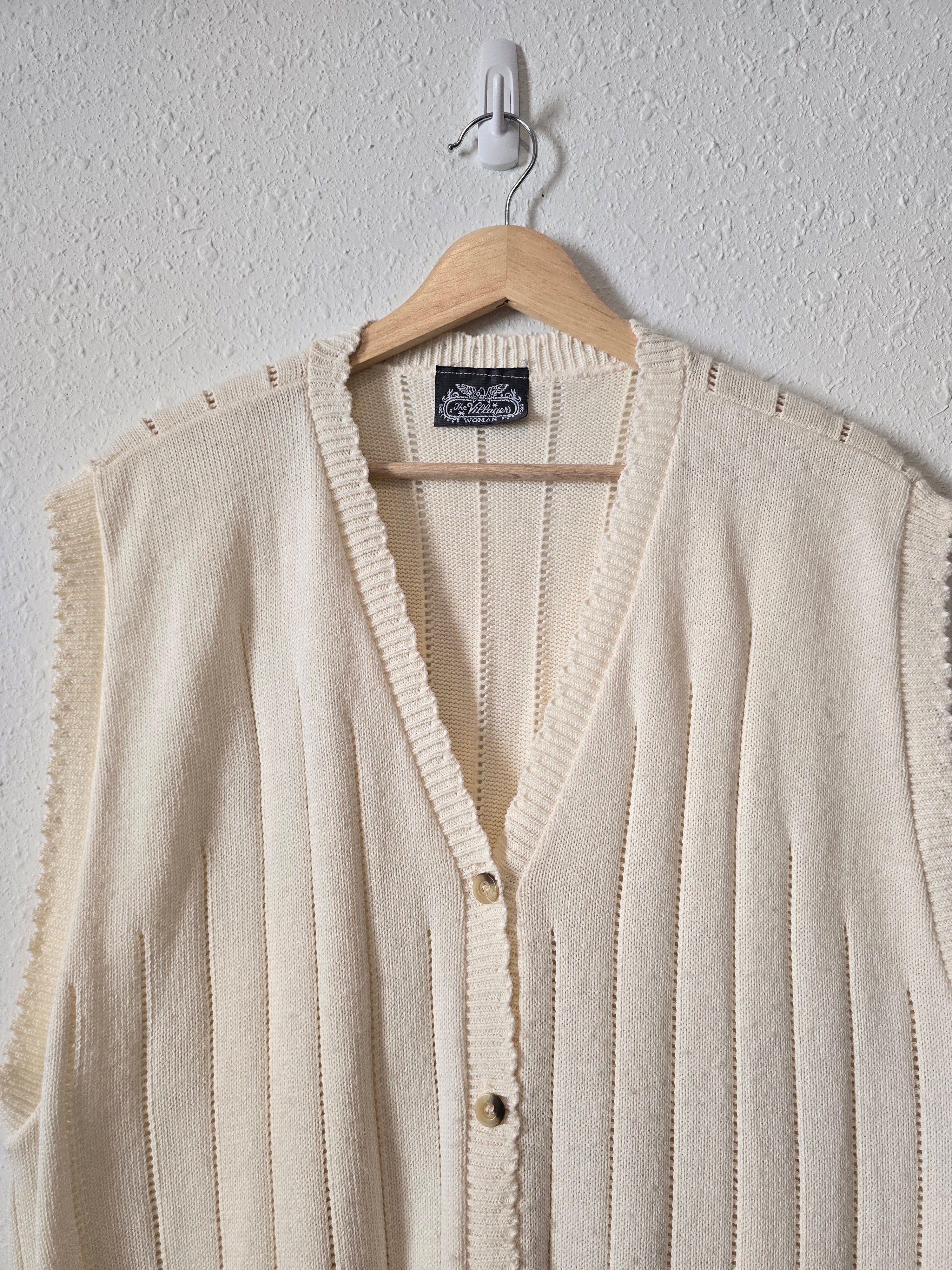 Vintage Button Up Sweater Vest (XL-2X)