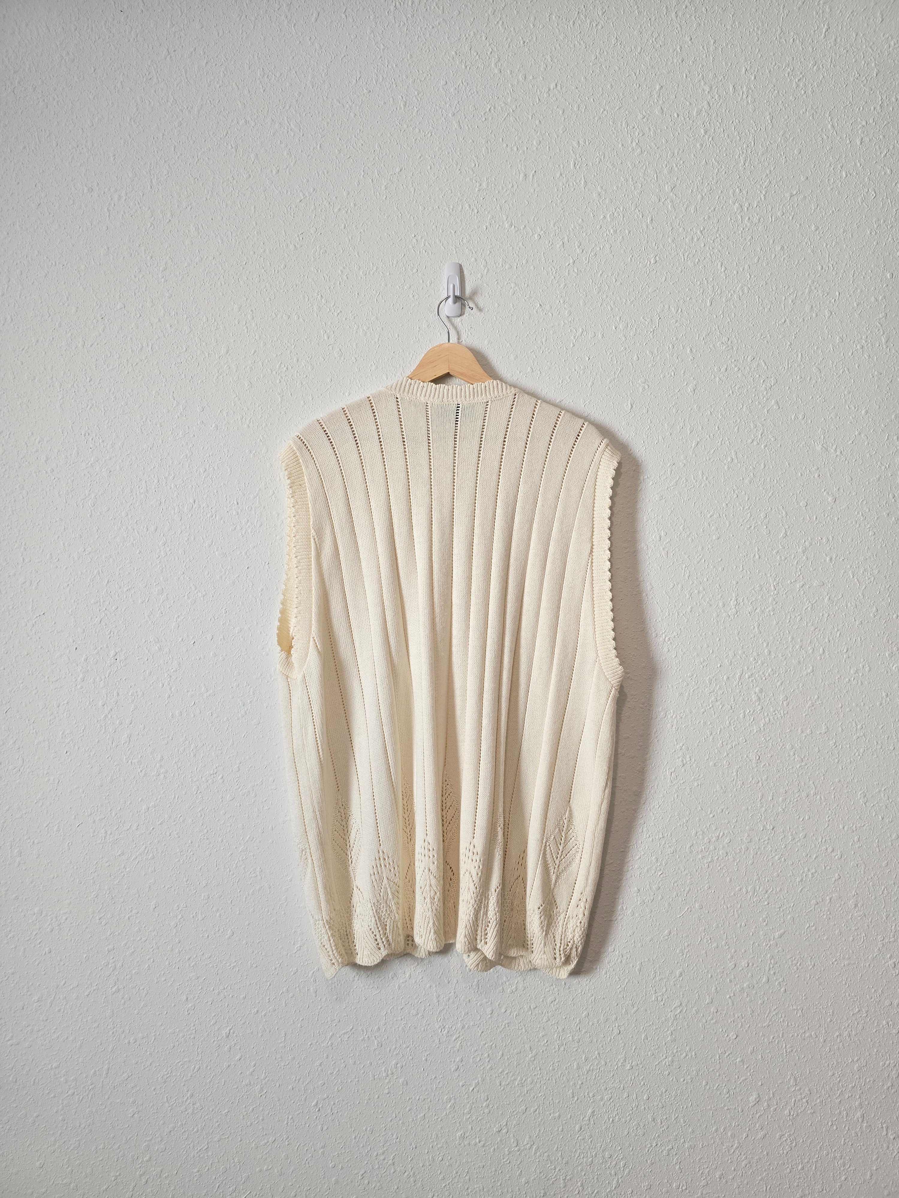 Vintage Button Up Sweater Vest (XL-2X)