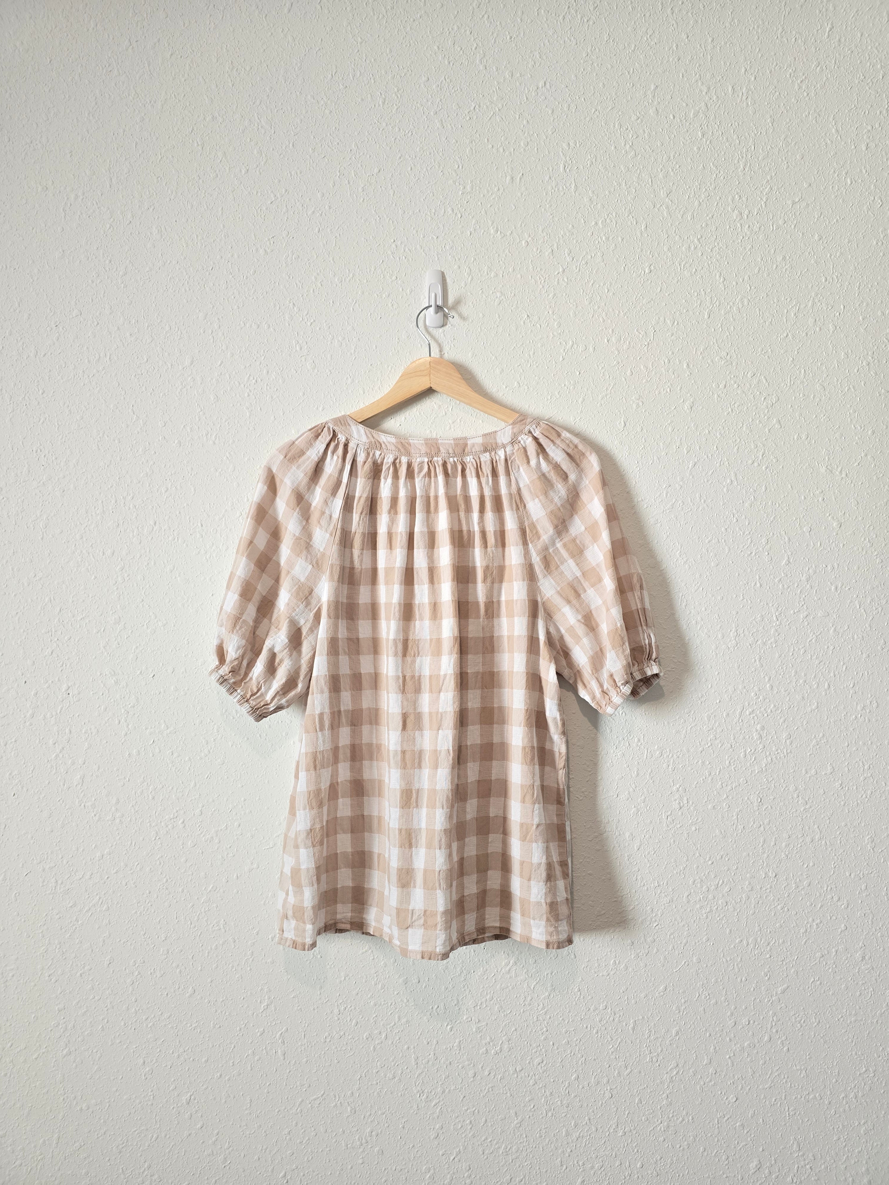 Checkered Button Up Blouse (S)