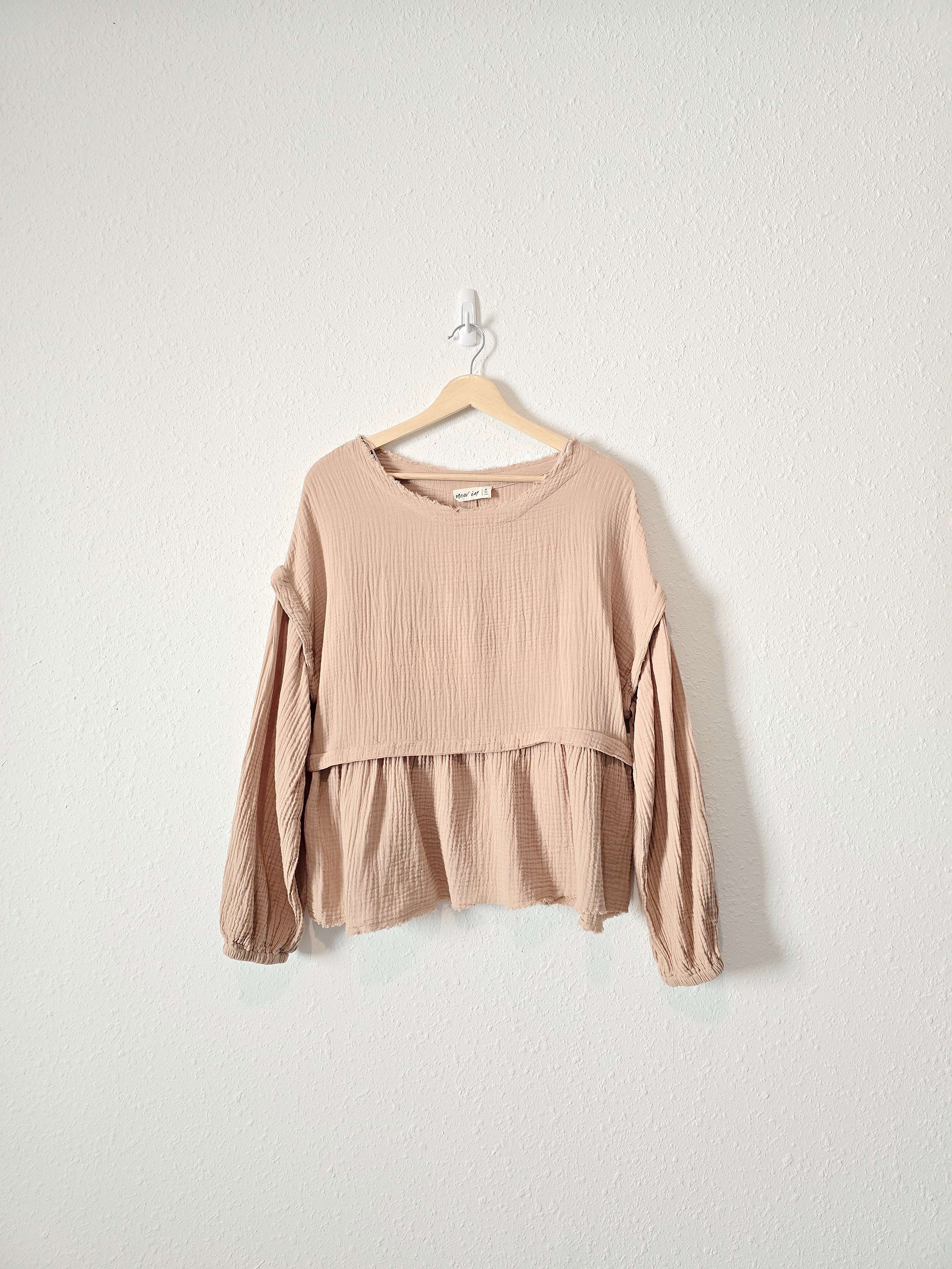 Cotton Gauze Babydoll Top (M)