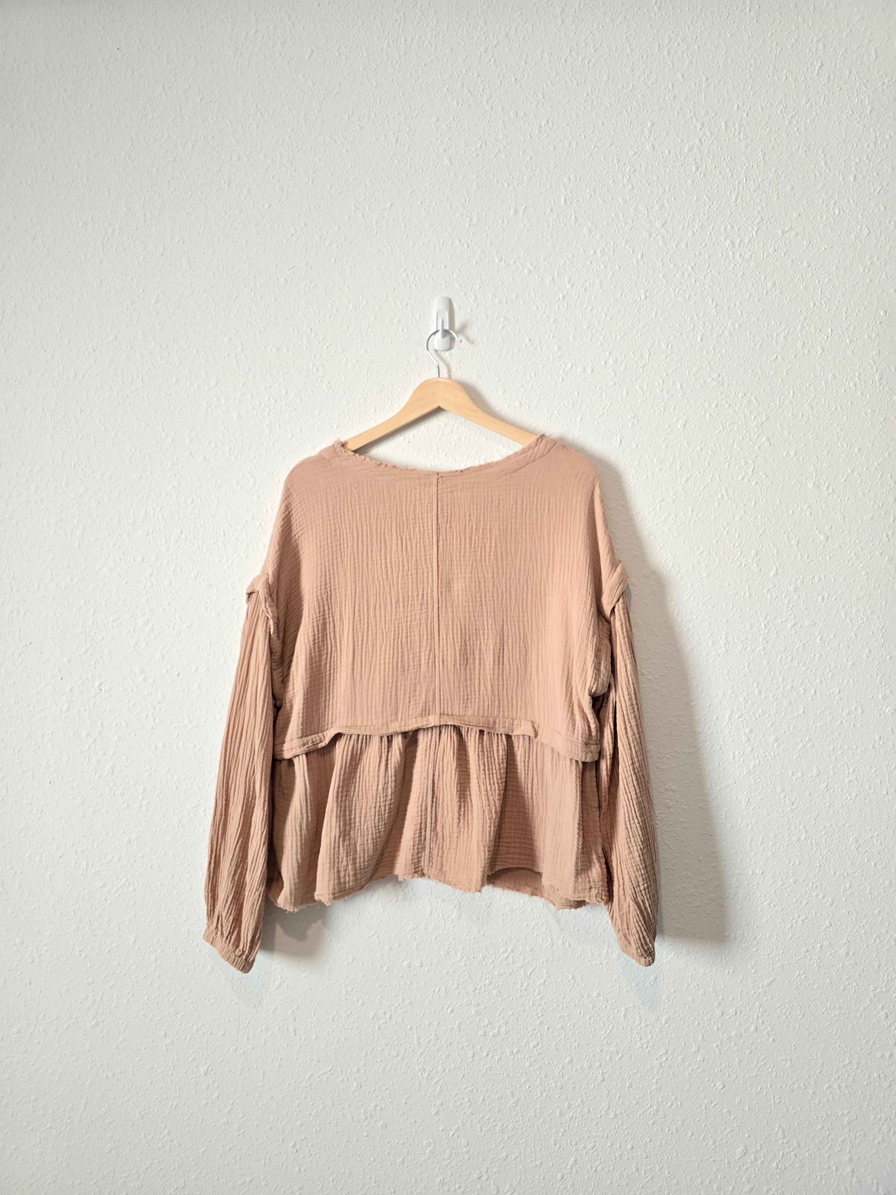Cotton Gauze Babydoll Top (M)
