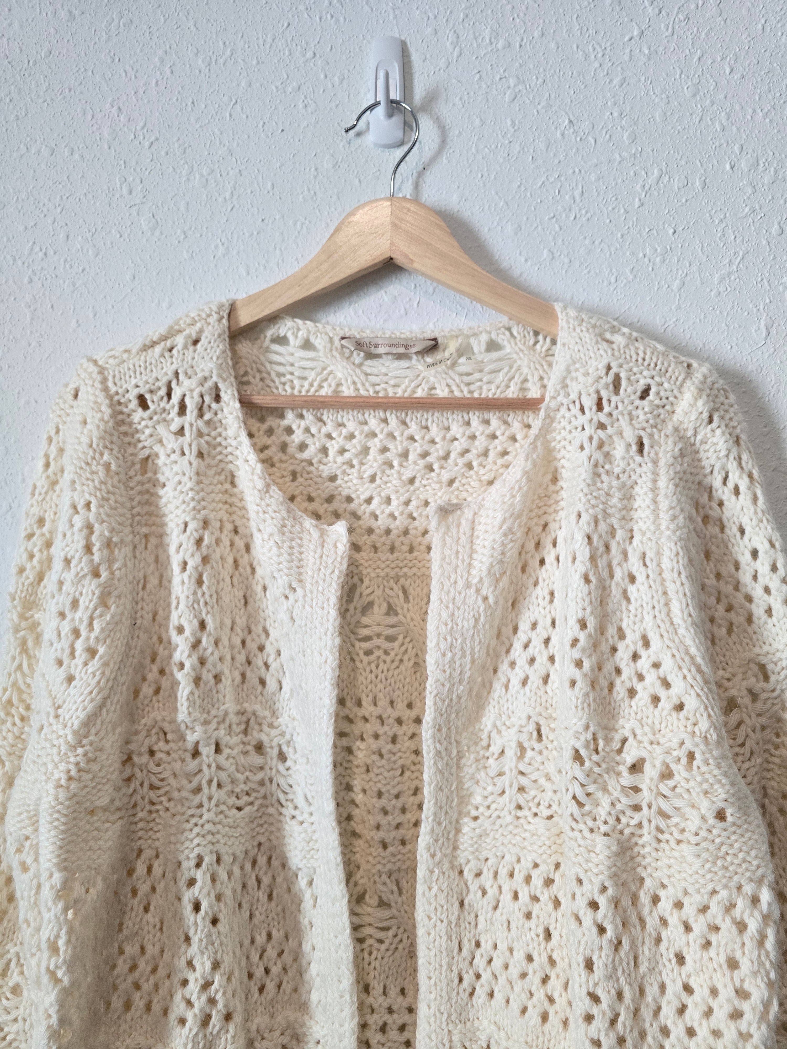 Cream Crochet Knit Cardigan (XLP)