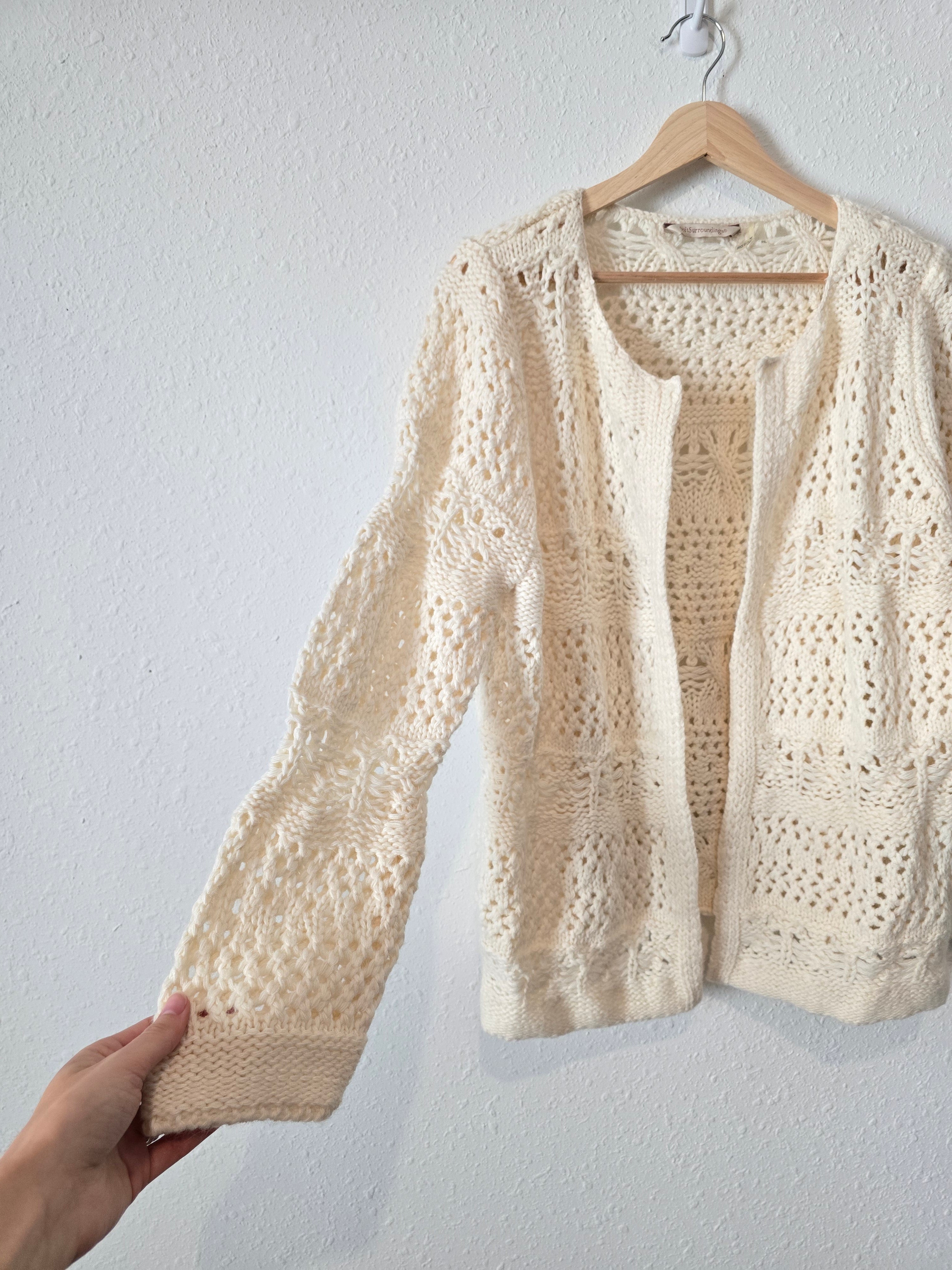 Cream Crochet Knit Cardigan (XLP)