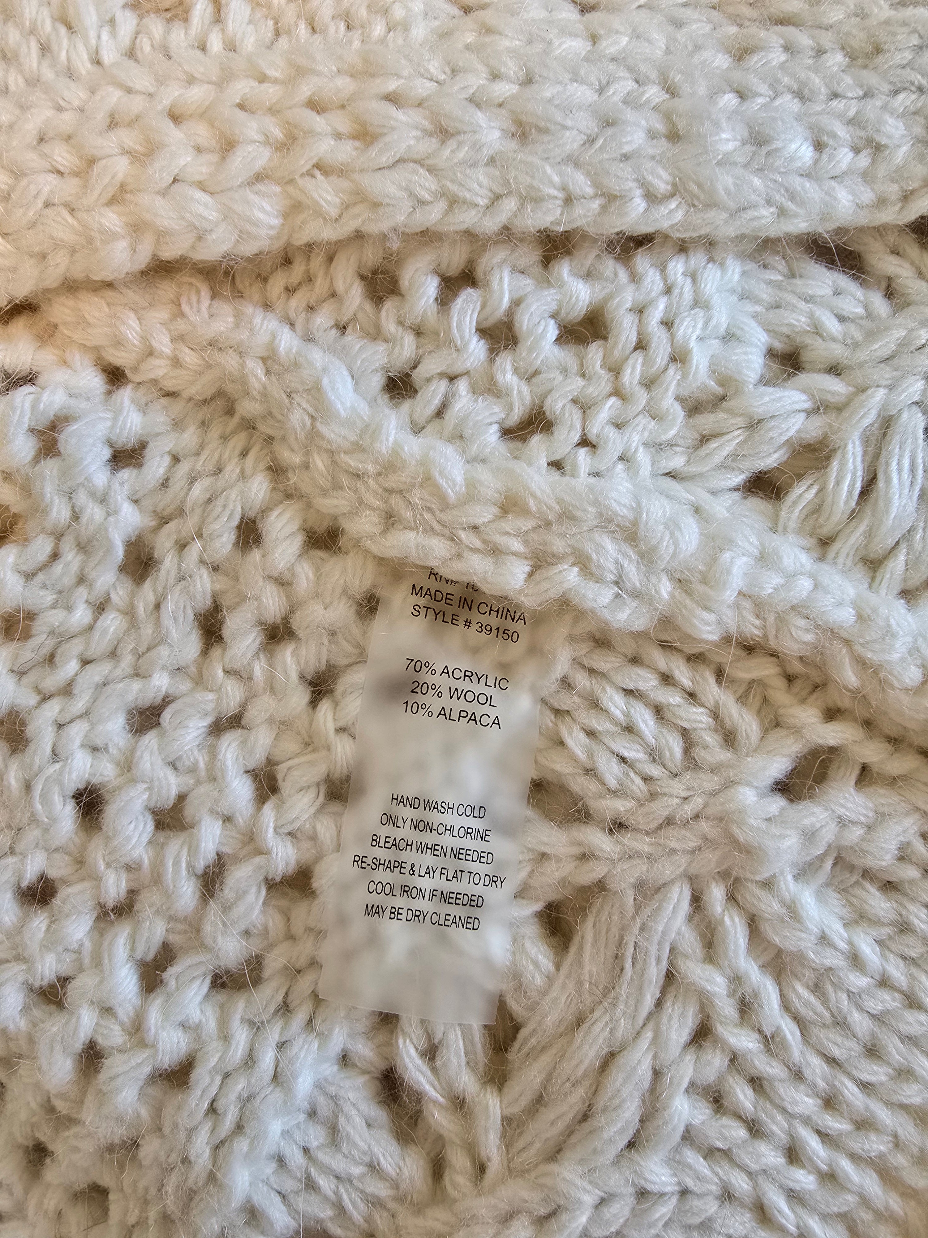 Cream Crochet Knit Cardigan (XLP)