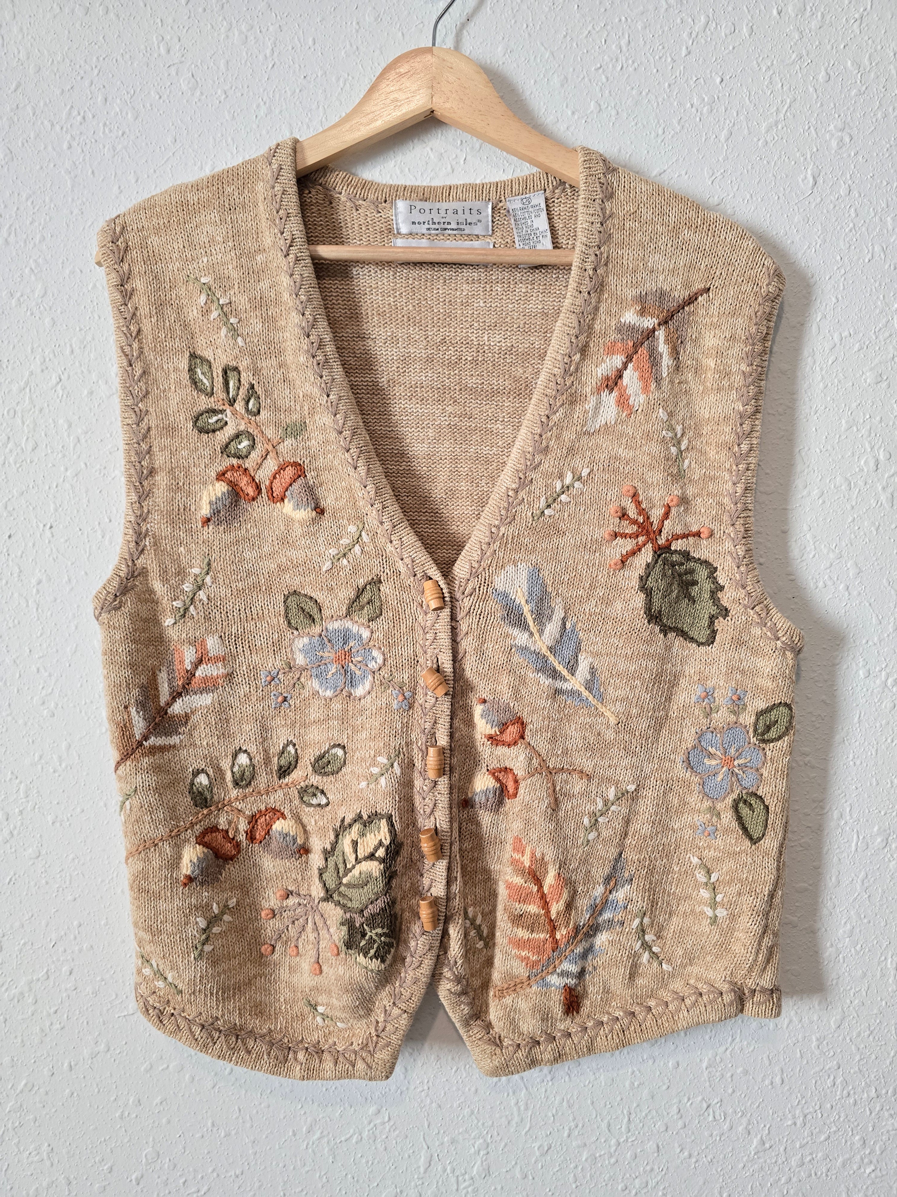 Vintage Embroidered Vest (L)