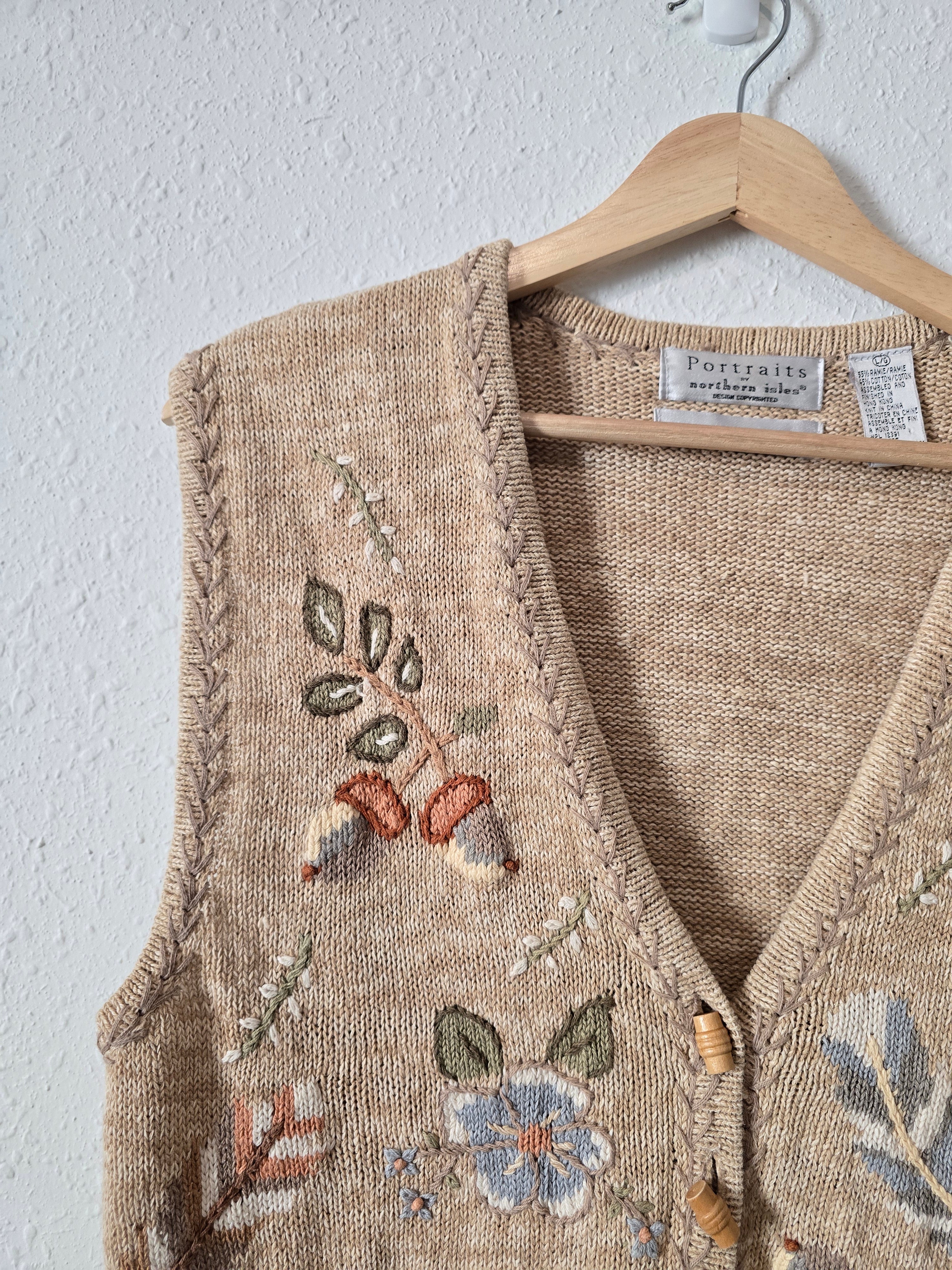 Vintage Embroidered Vest (L)