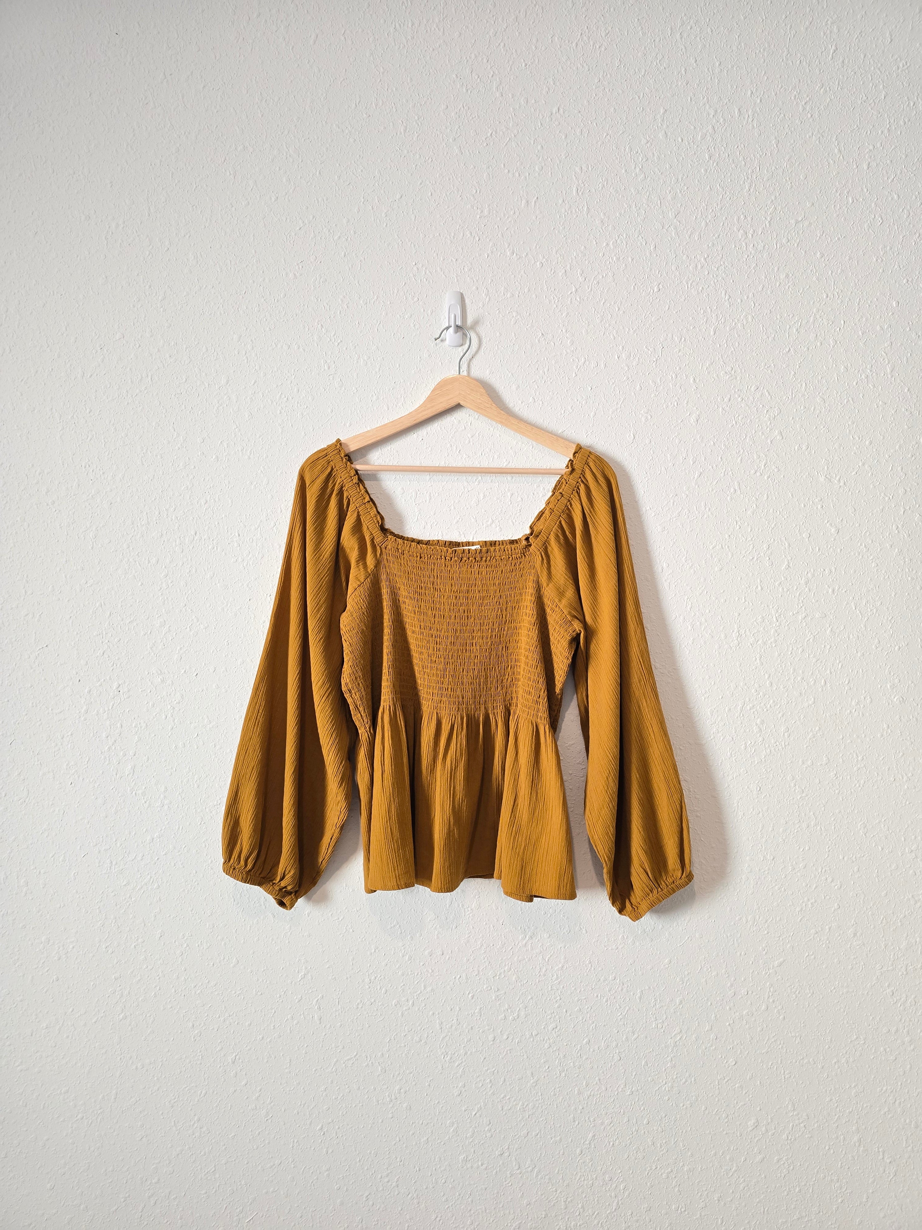 Madewell Smocked Puff Sleeve Top (16)