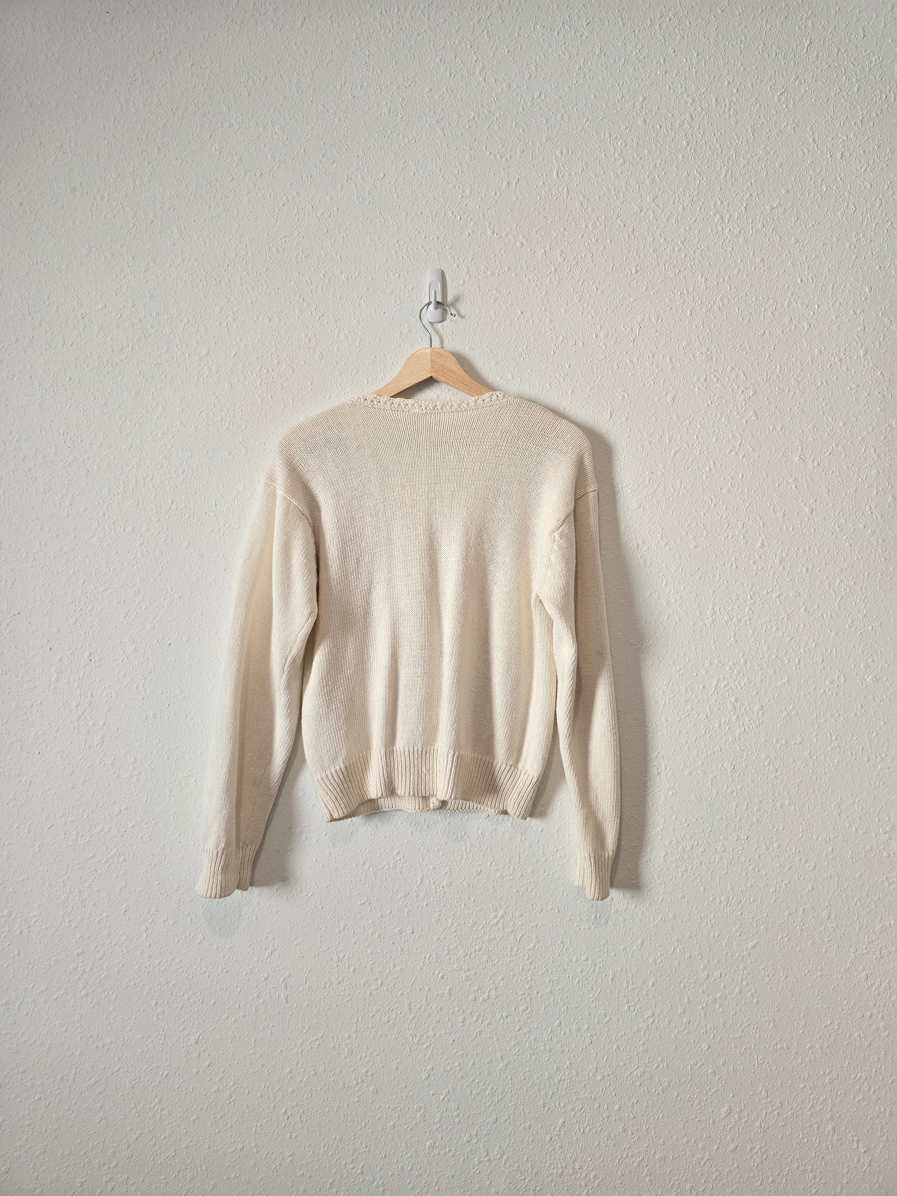 Vintage Floral Embroidered Cardigan (S)