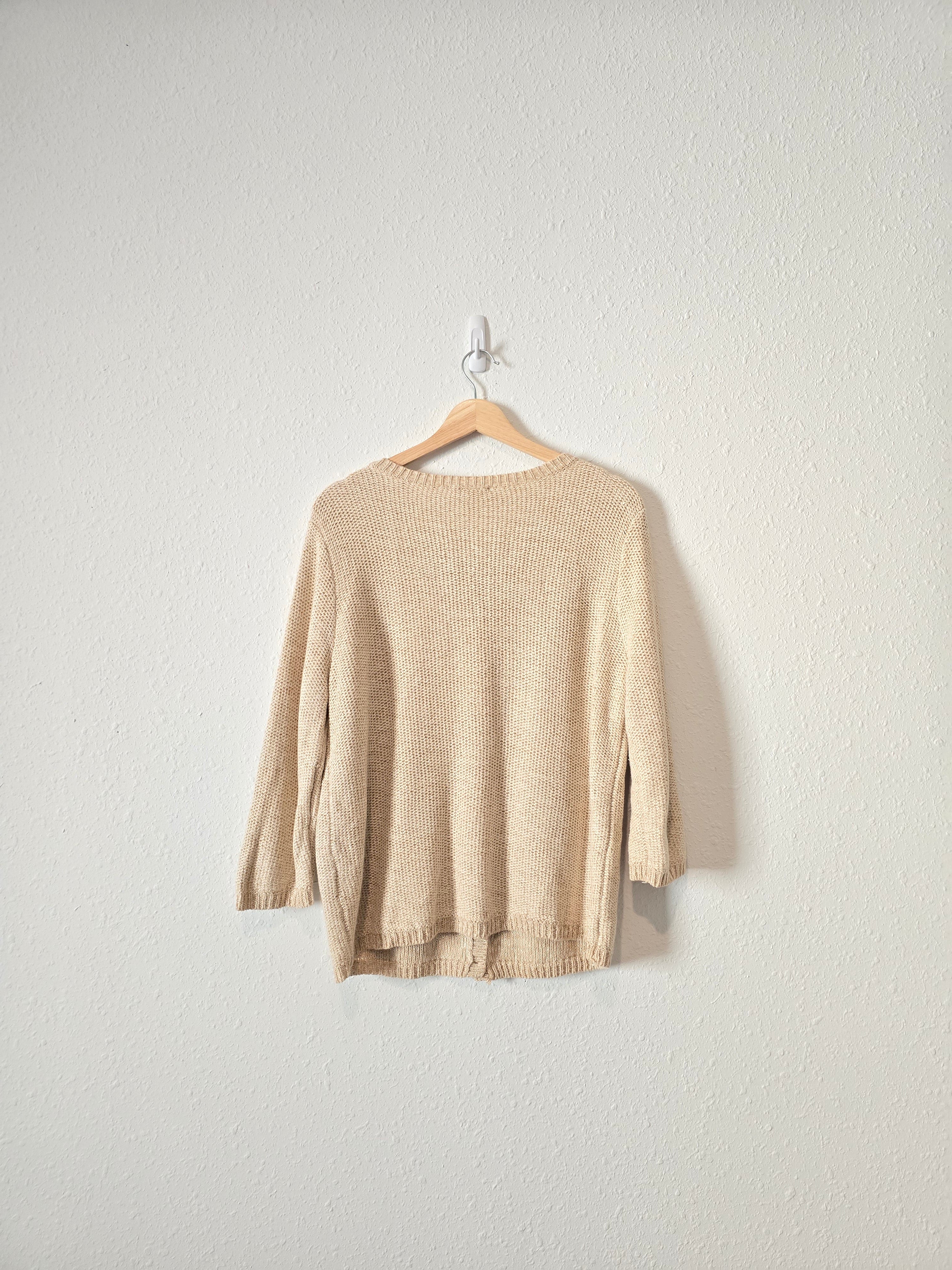Vintage Button Up Textured Sweater (L)