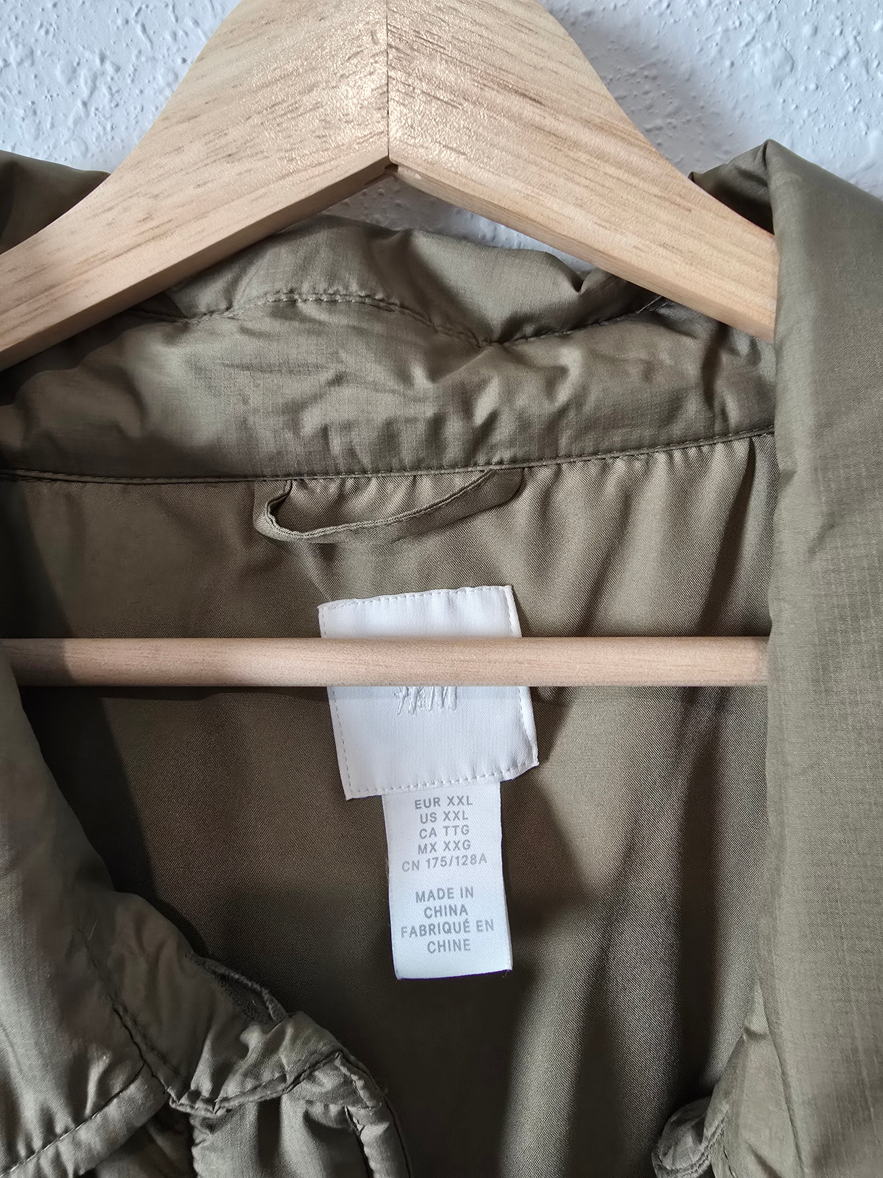 Olive Quilted Duster Coat (XXL)