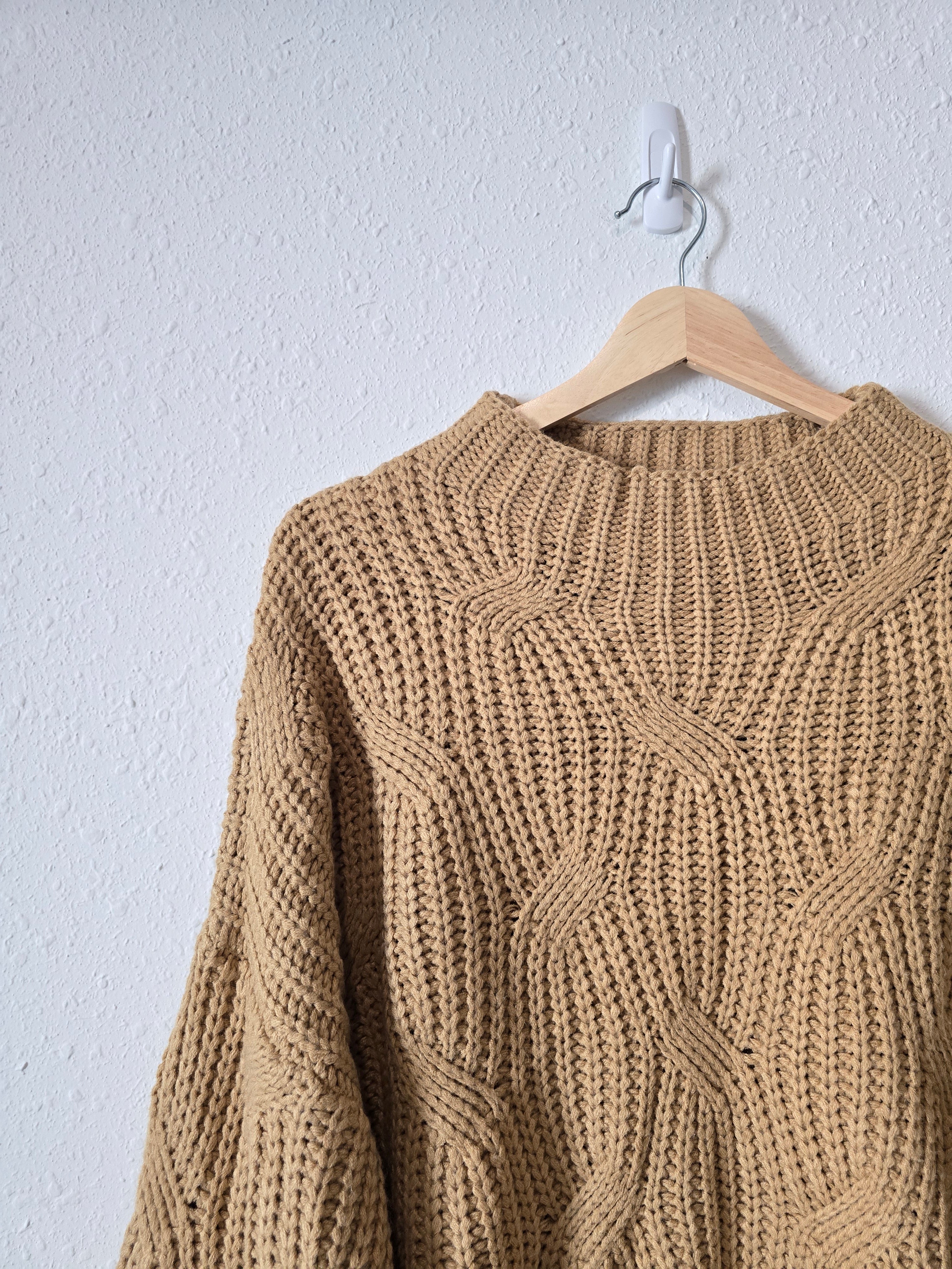 Puff Sleeve Mockneck Sweater (XL)