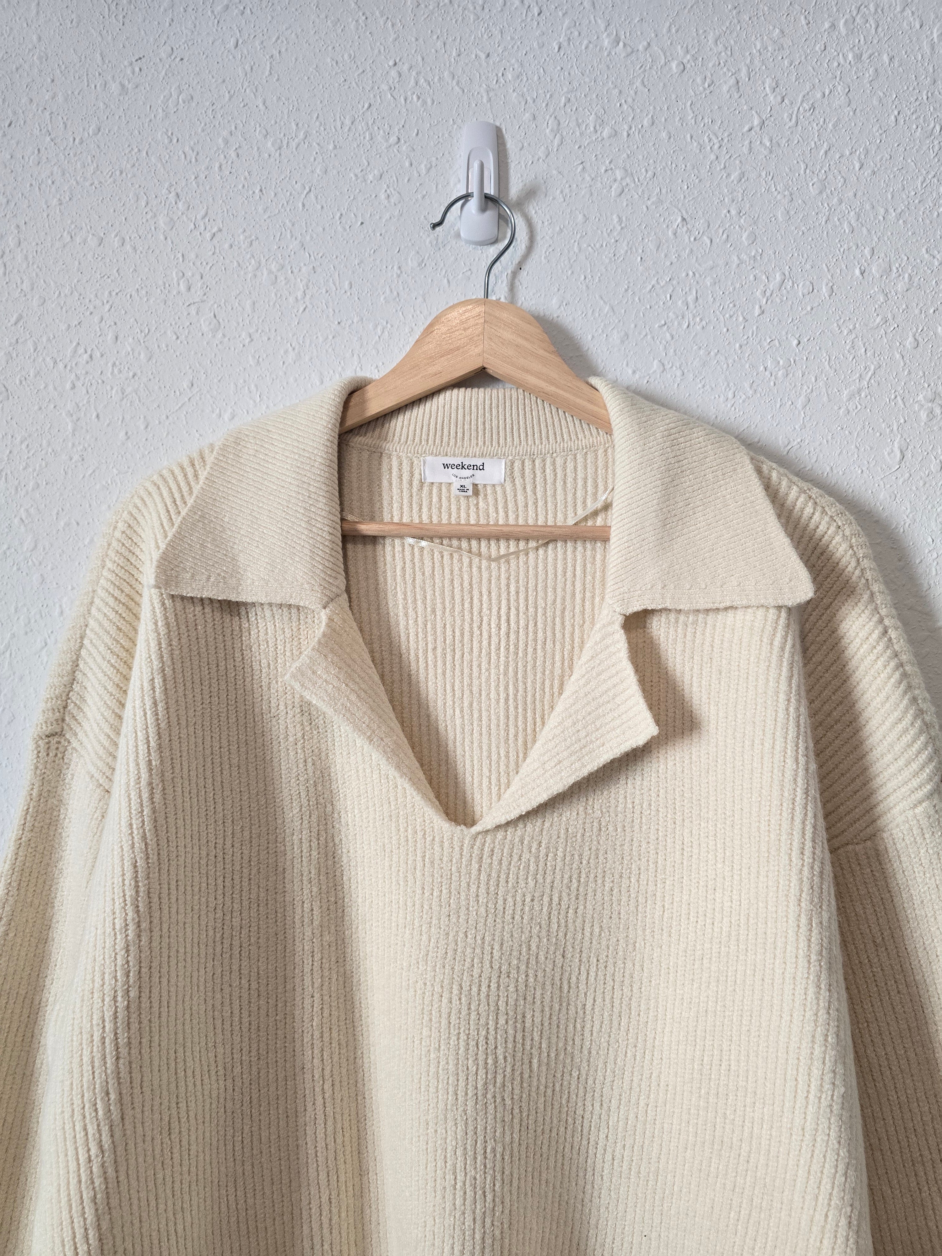 Cream Collared Sweater (XL)