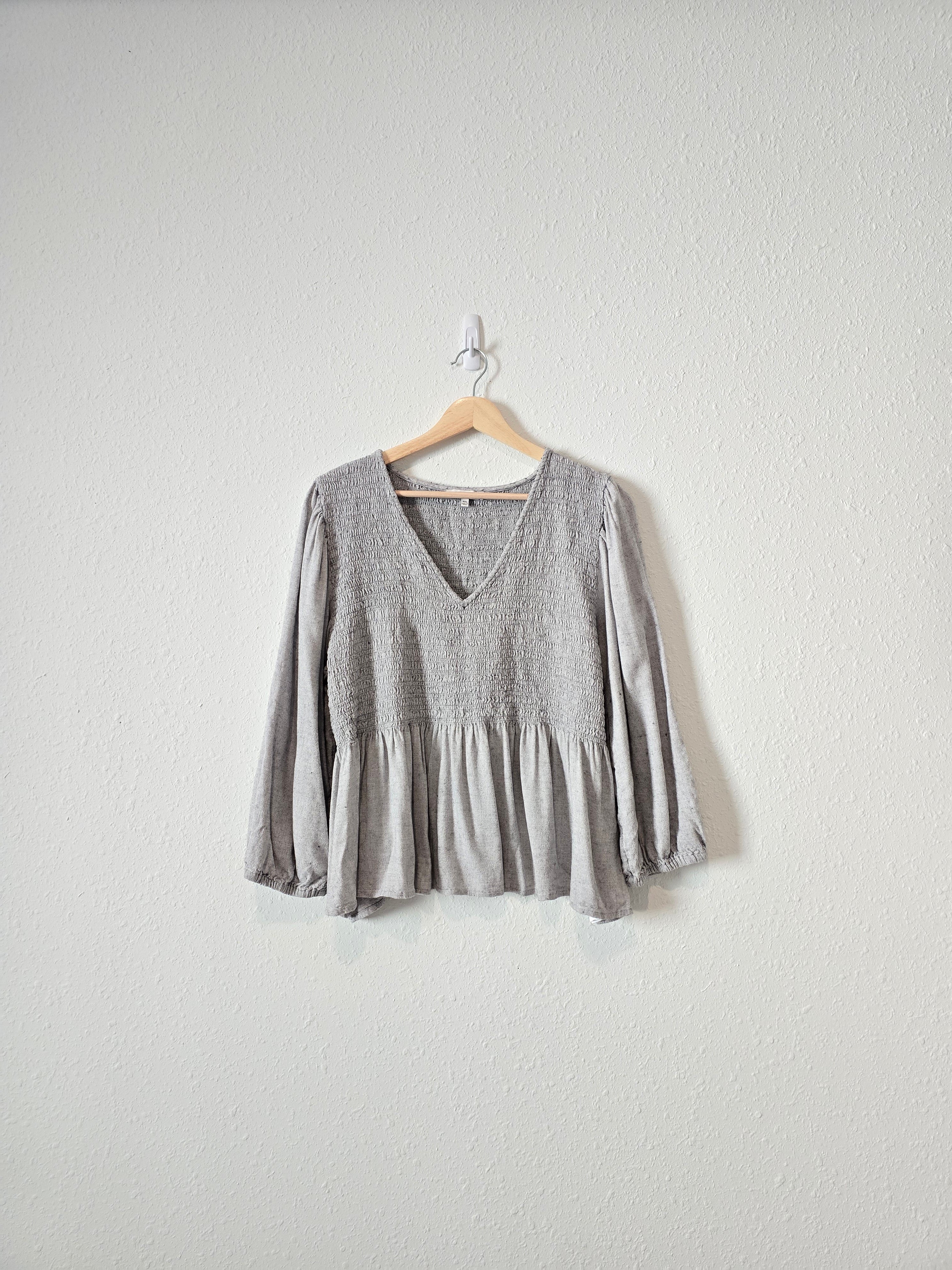 Madewell Smocked Puff Sleeve Top (XXL)