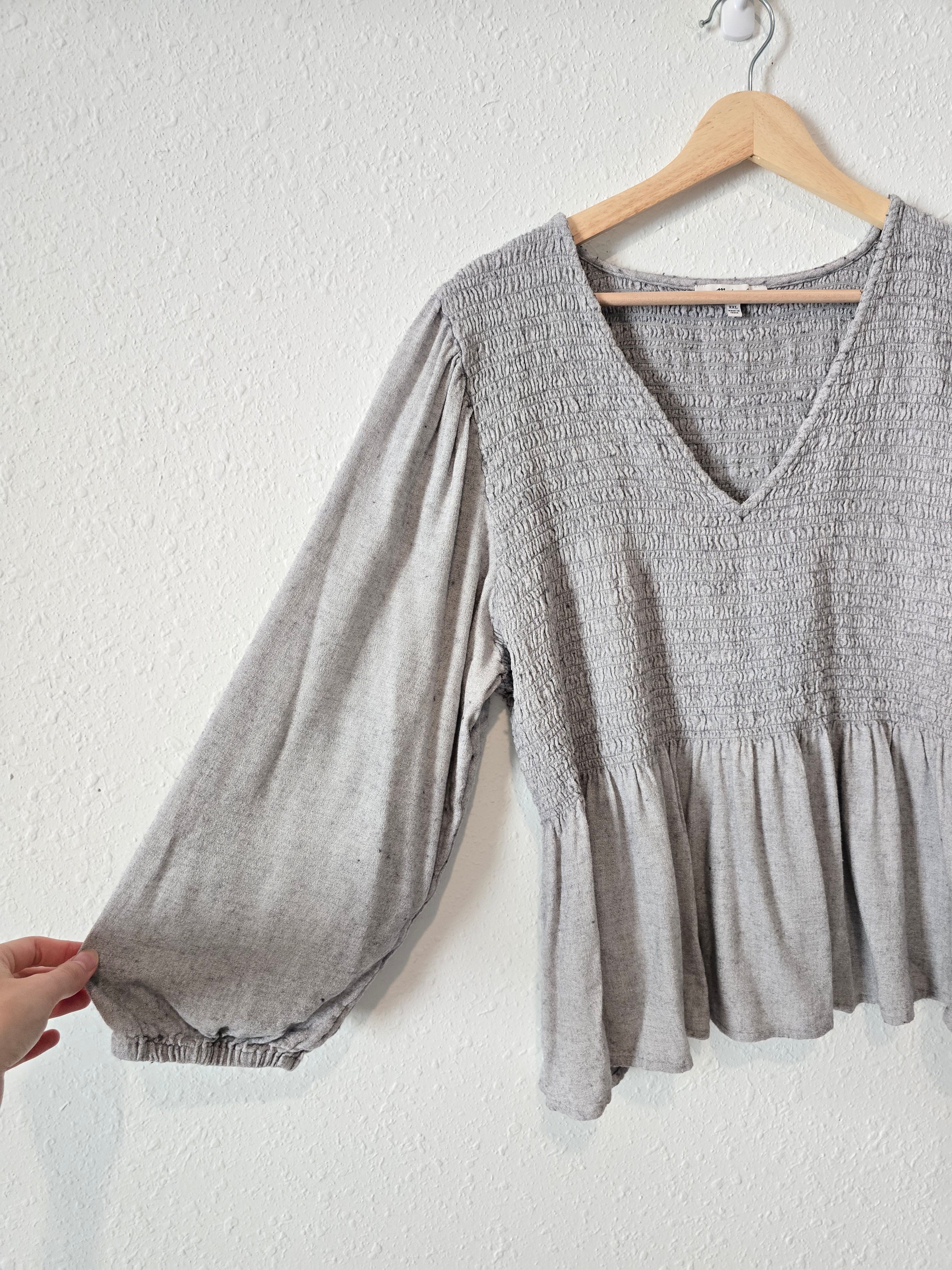 Madewell Smocked Puff Sleeve Top (XXL)