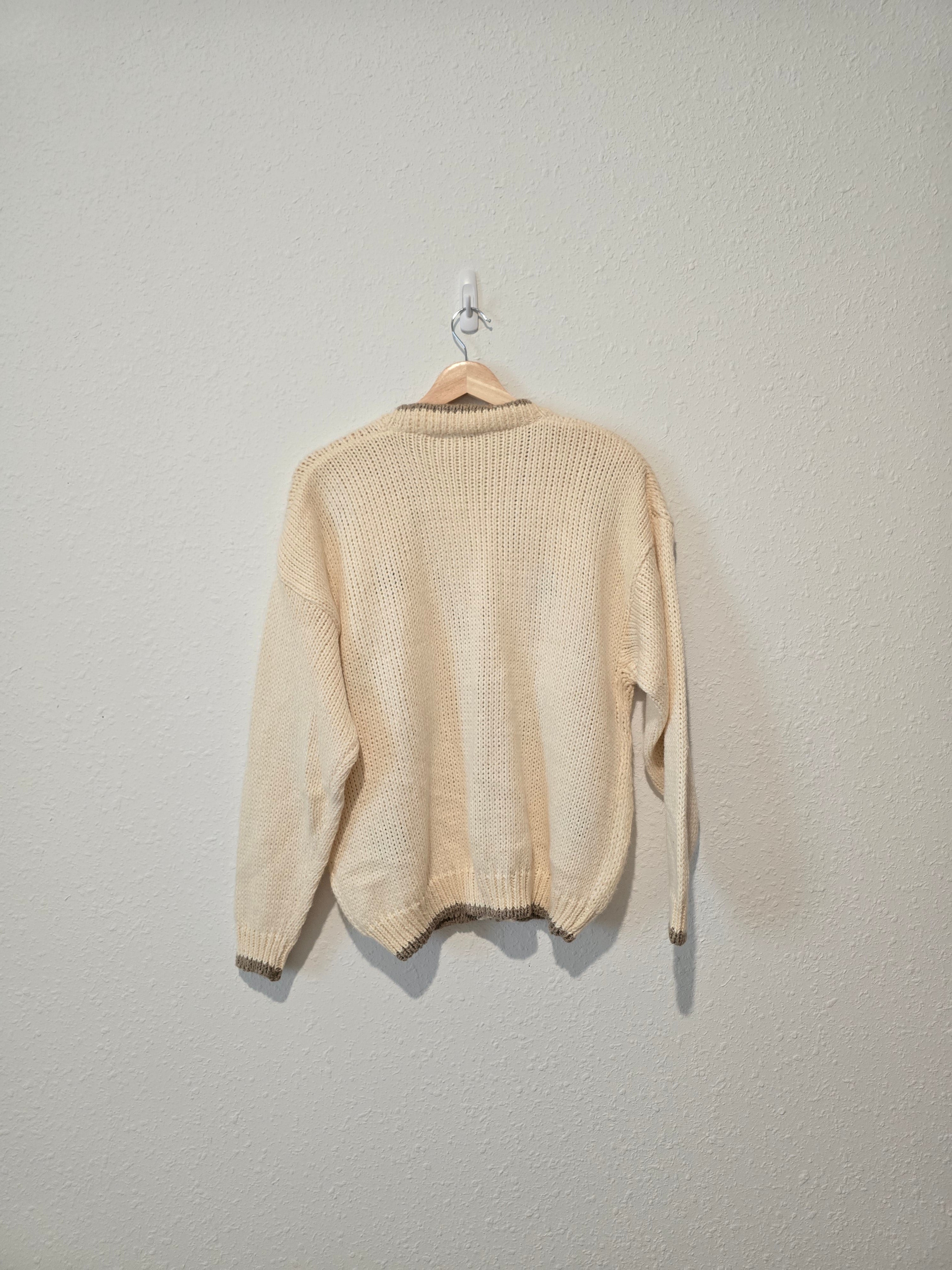 Vintage Floral Embroidered Sweater (L)