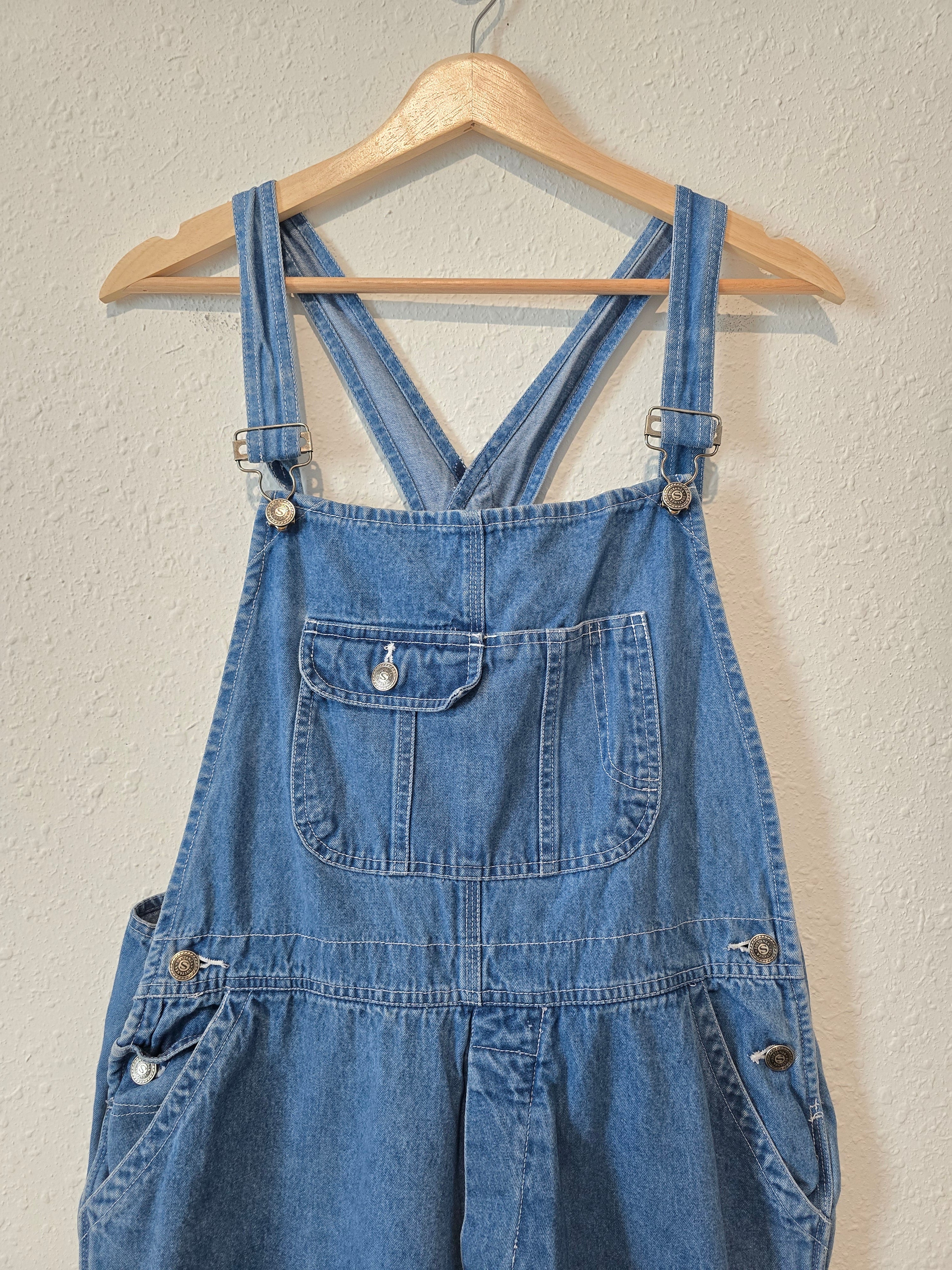 Vintage Relaxed Denim Overalls (L)