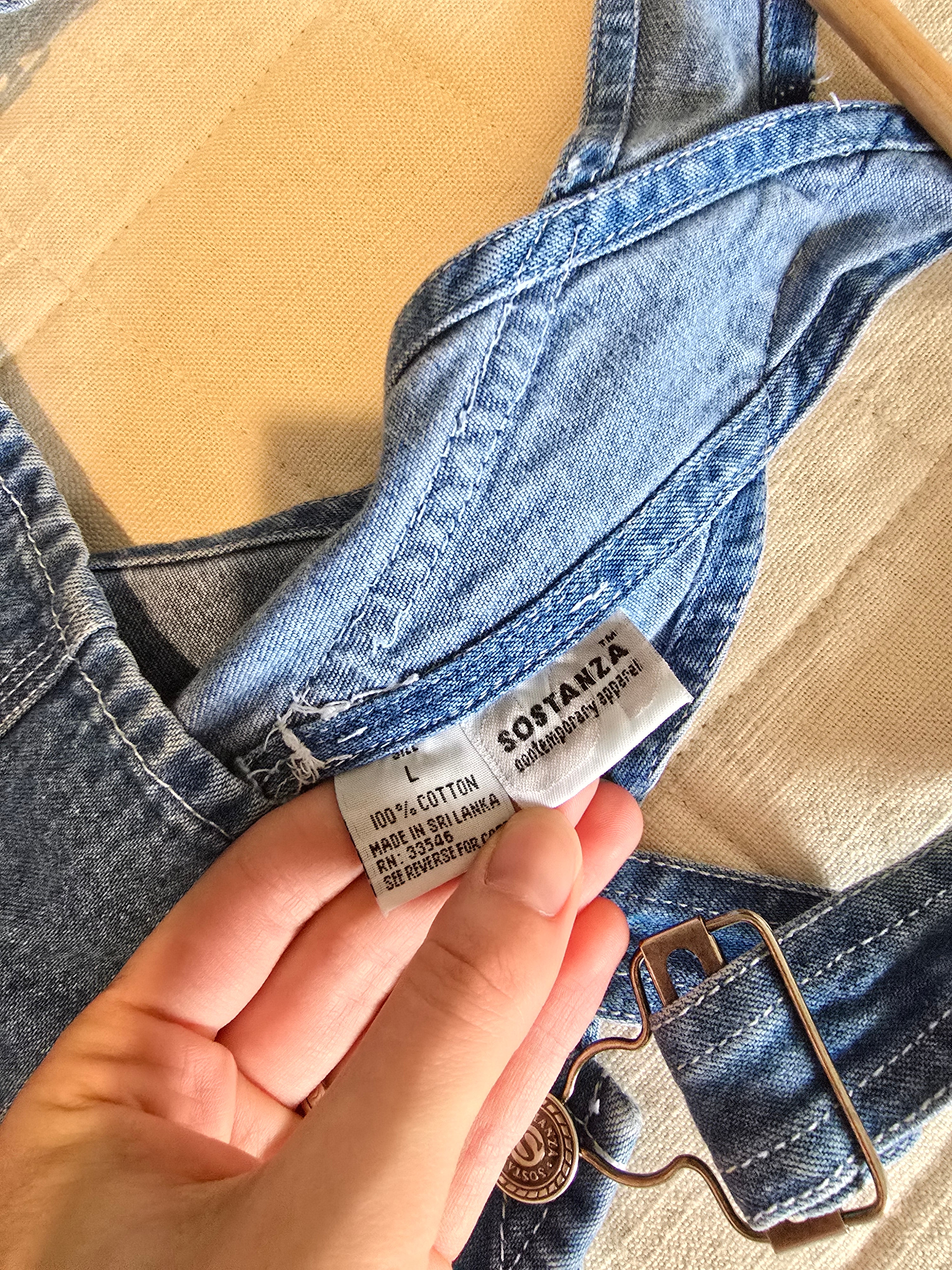 Vintage Relaxed Denim Overalls (L)